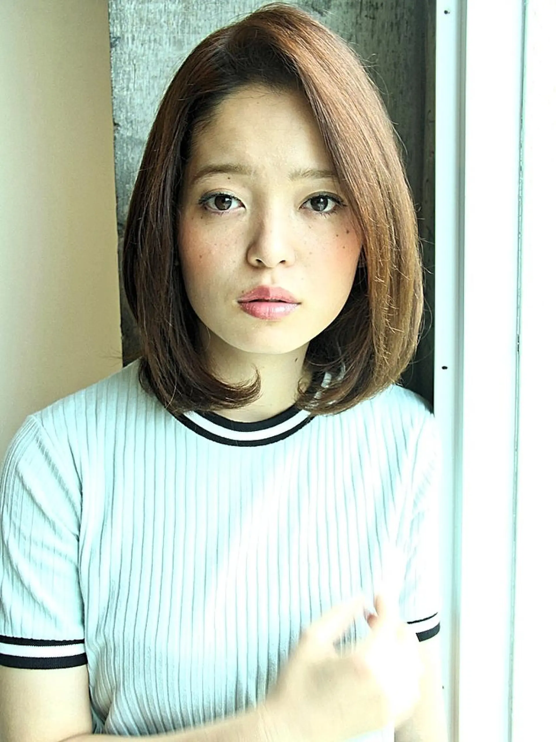 ミディアム カラー 透明感カラー 小顔カット カット ヘアカラー トリートメント ヘッドスパ ✨hair make flencia✂️✨のヘアスタイル