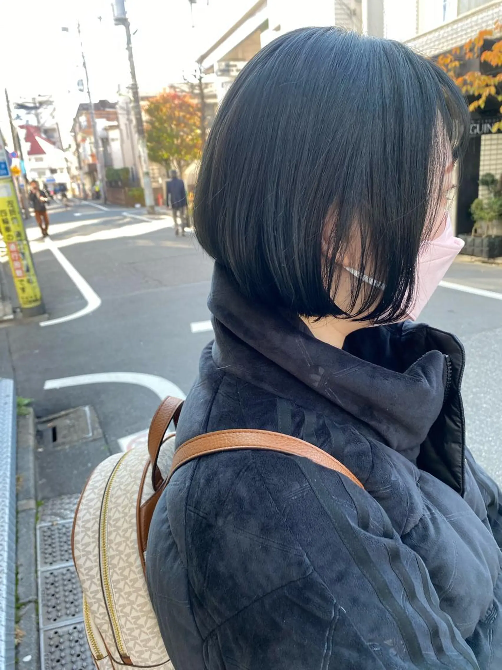 ショート カラー 黒髪 ブルーカラー ブルーブラック カット ヘアカラー 西山梨々/ボブ/ ショート/レイヤーのヘアスタイル
