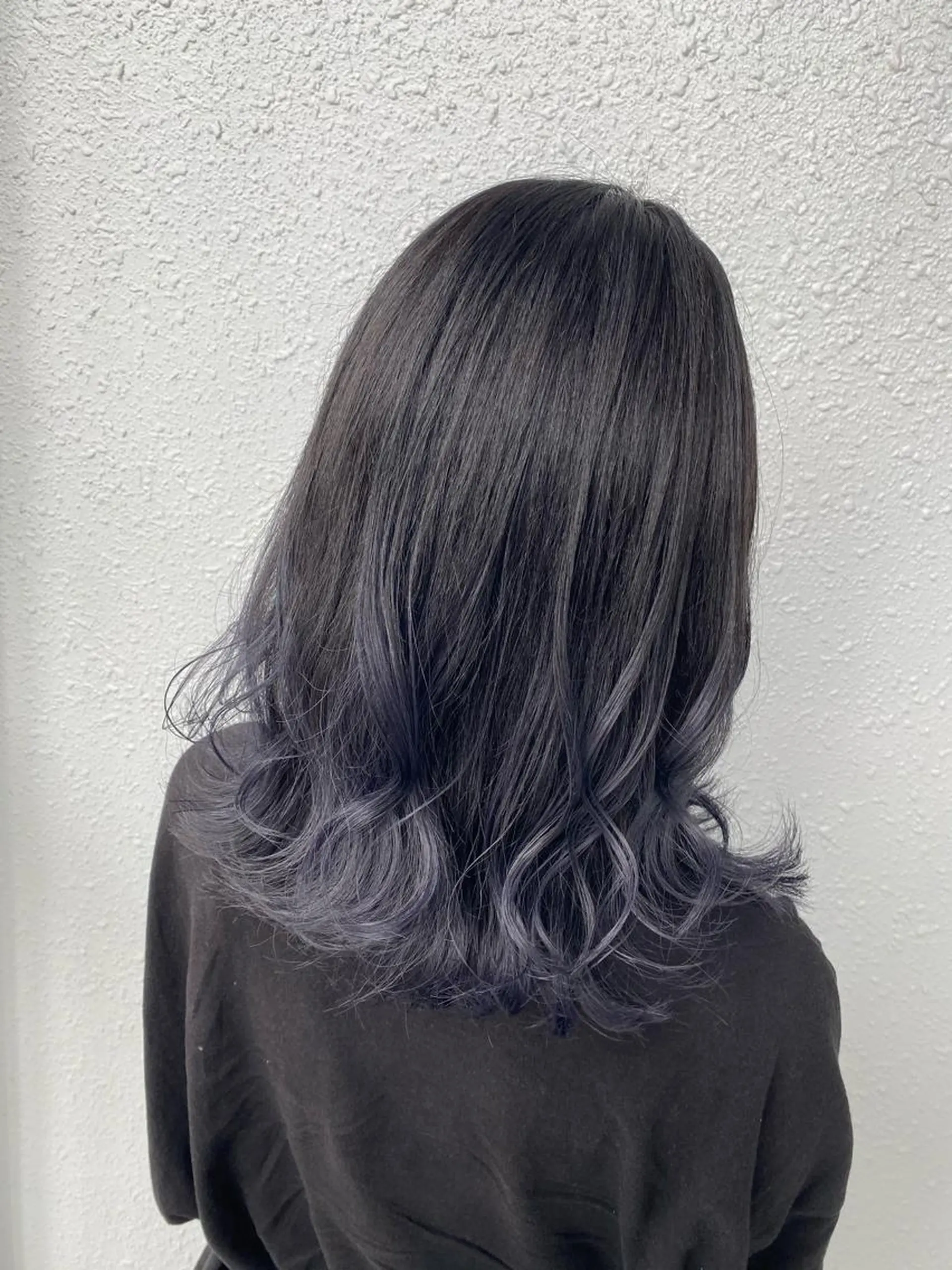 セミロング カラー ブリーチ グレージュ ネイビーカラー 後藤紗英/髪質改善 /オリーブベージュのヘアスタイル