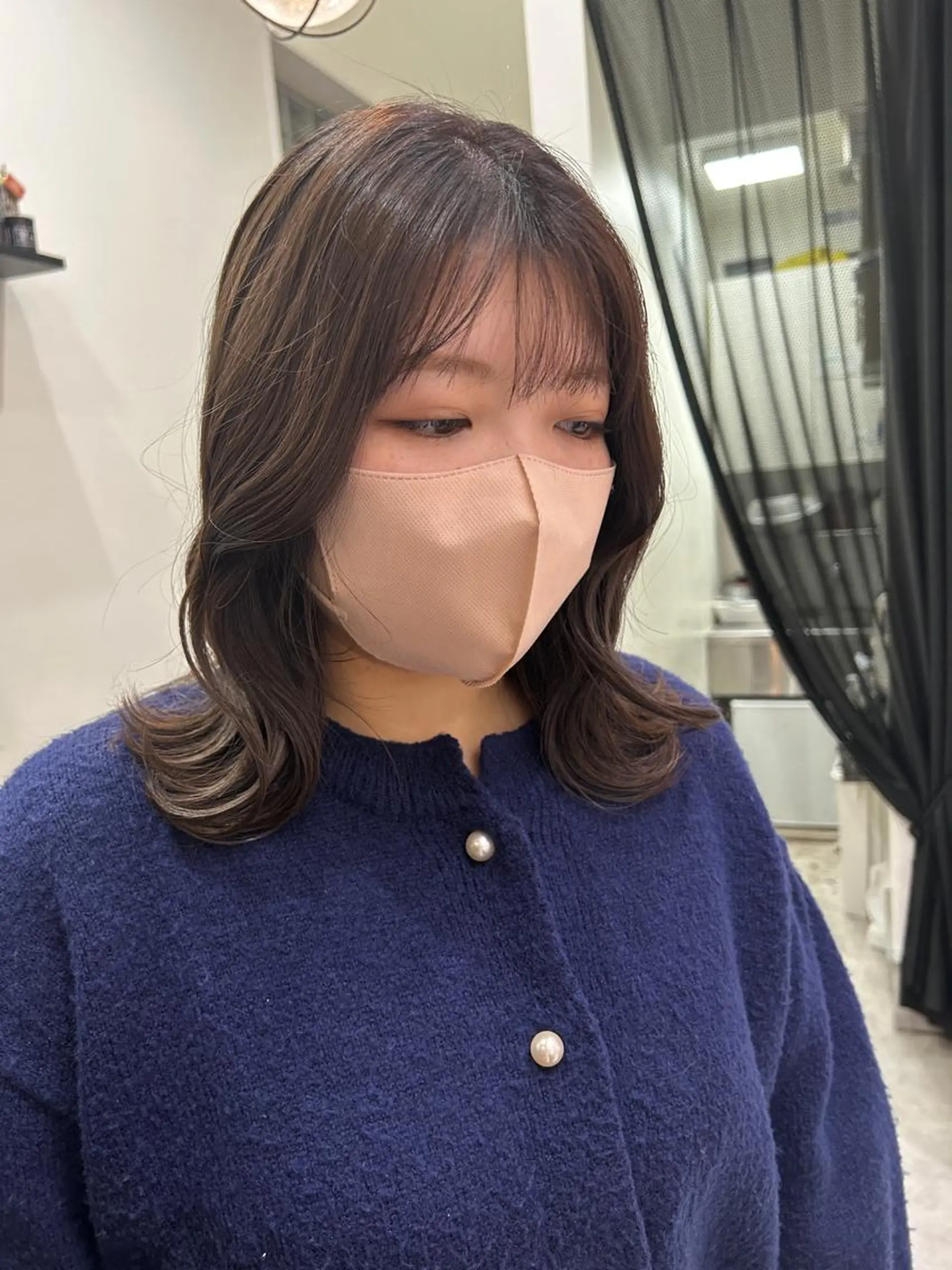 ミディアム カラー ブラウンカラー モカブラウン 河野 いずみのヘアスタイル