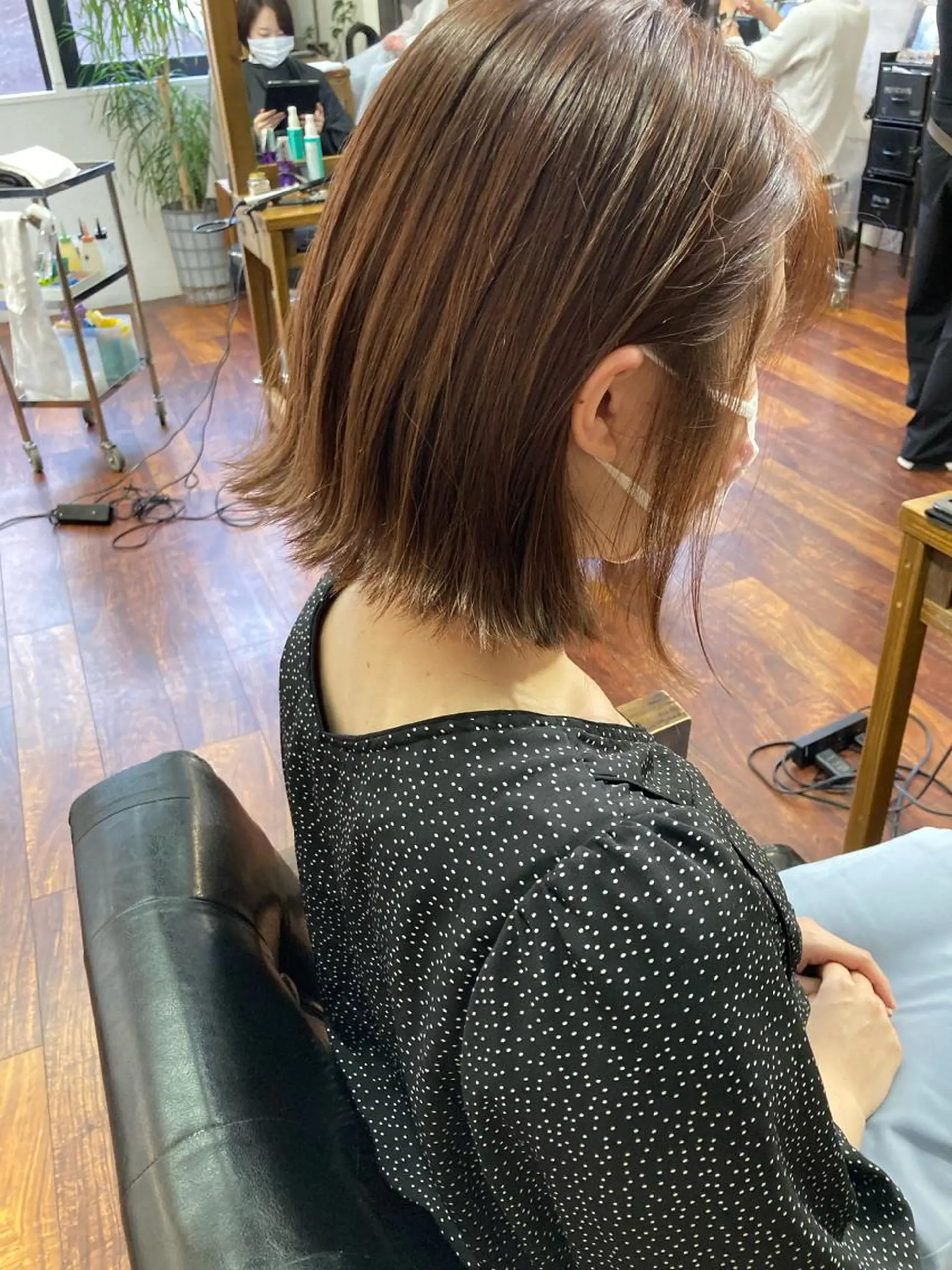 ミディアム カラー ハイライトカラー ボブ ハイライト ヘアカラー 小木曽智美 /ボブ/ショートのヘアスタイル
