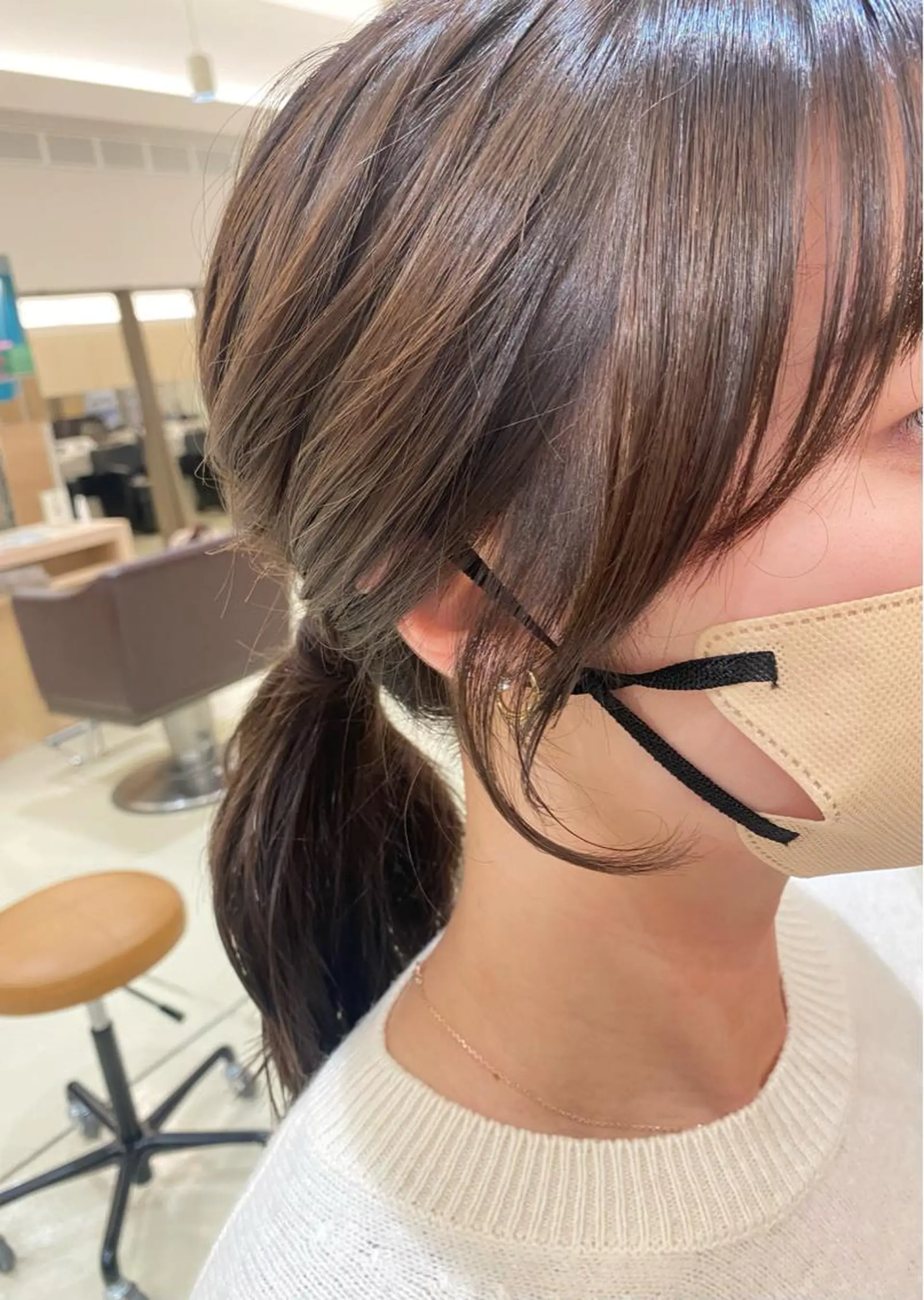 セミロング カラー 顔周りカット カット ヘアカラー みやび🫧髪質改善 🫧透明感カラー🫧のヘアスタイル