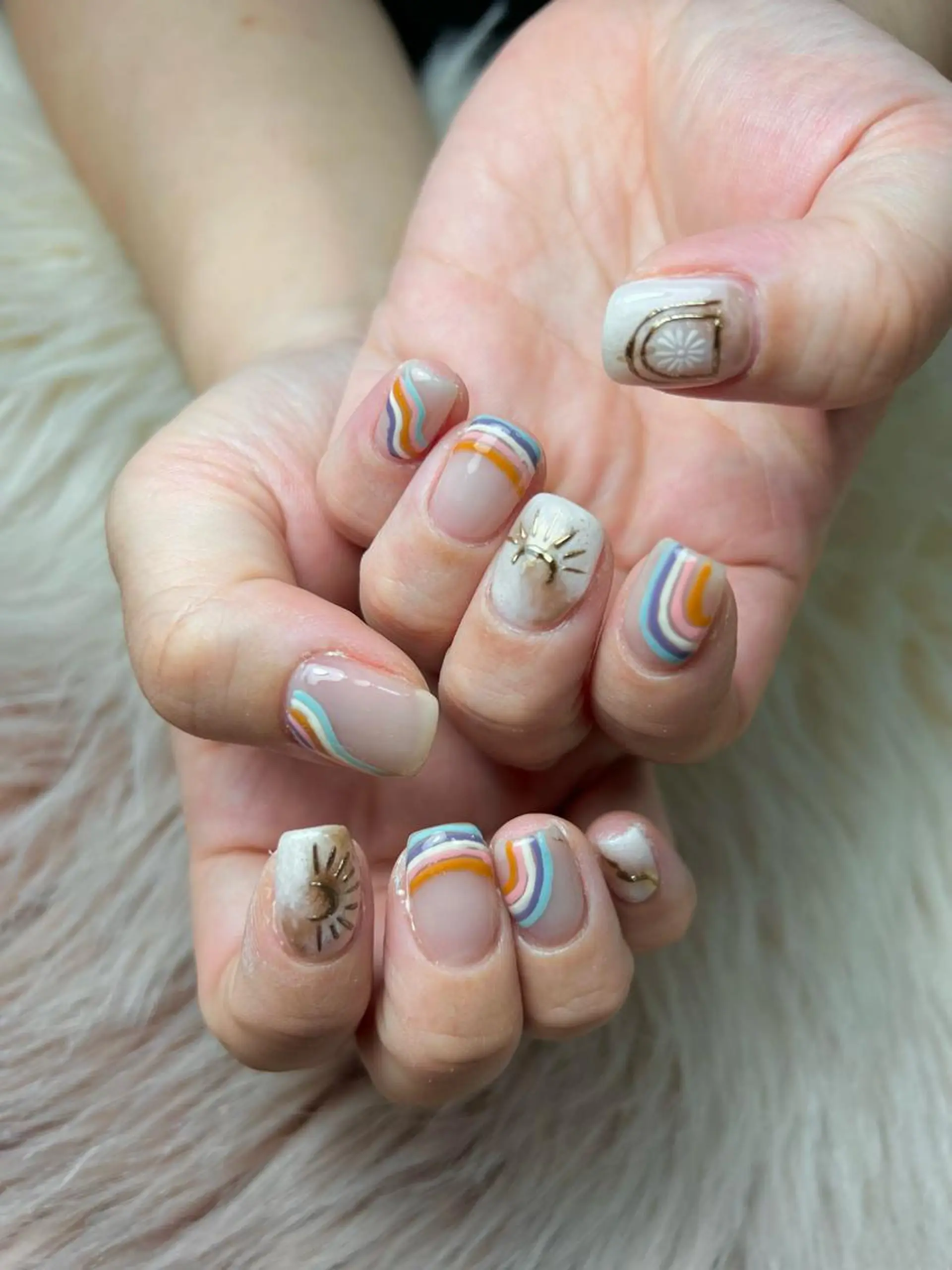 ネイル ジェルネイル 持ち込み パラジェル 春ネイル ハンドネイル flowers nailのネイルデザイン