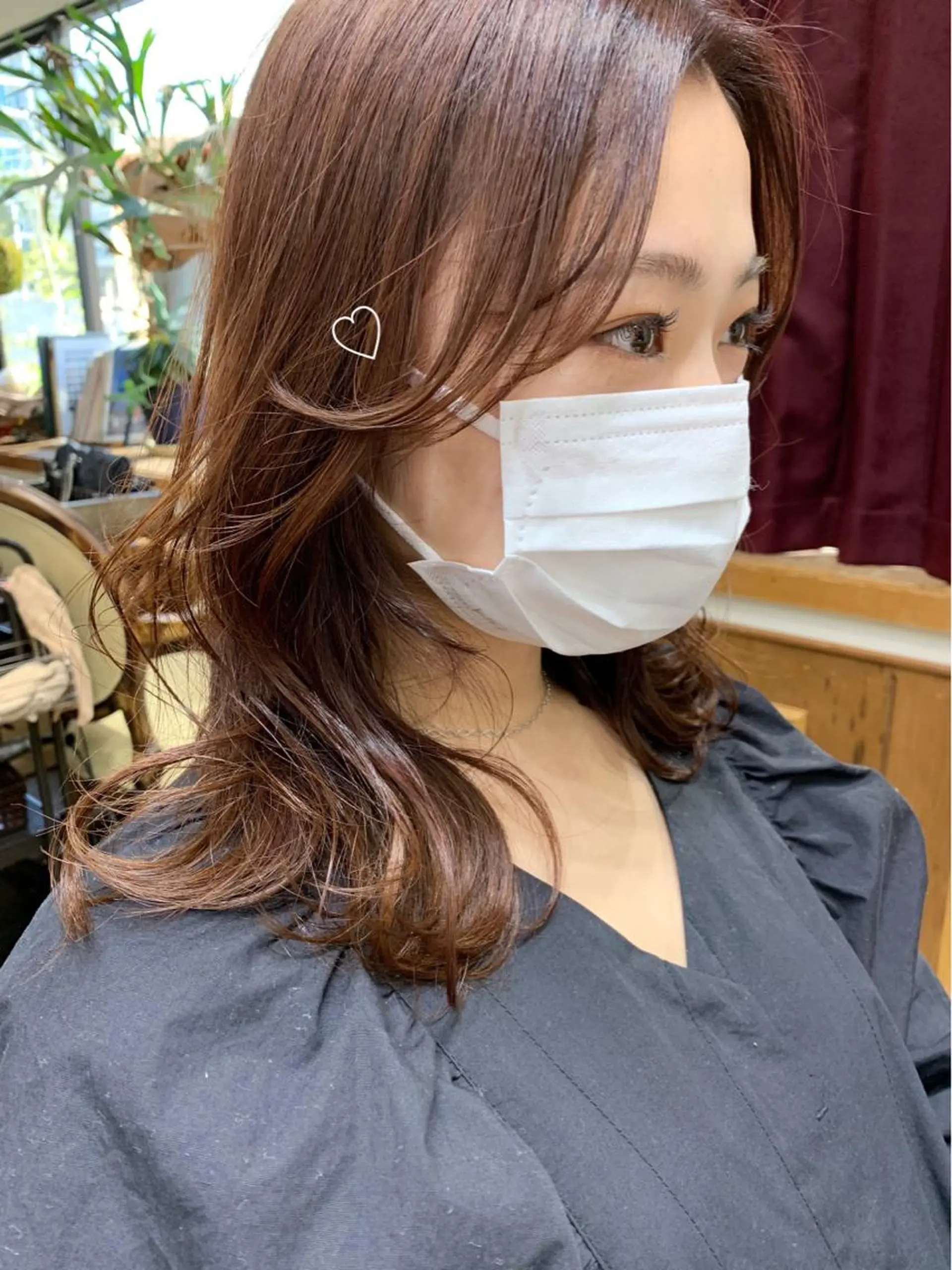 ミディアム カラー ブラウンカラー 顔周りカット ♡艶髪♡垢抜けヘア♡ HARUKAのヘアスタイル