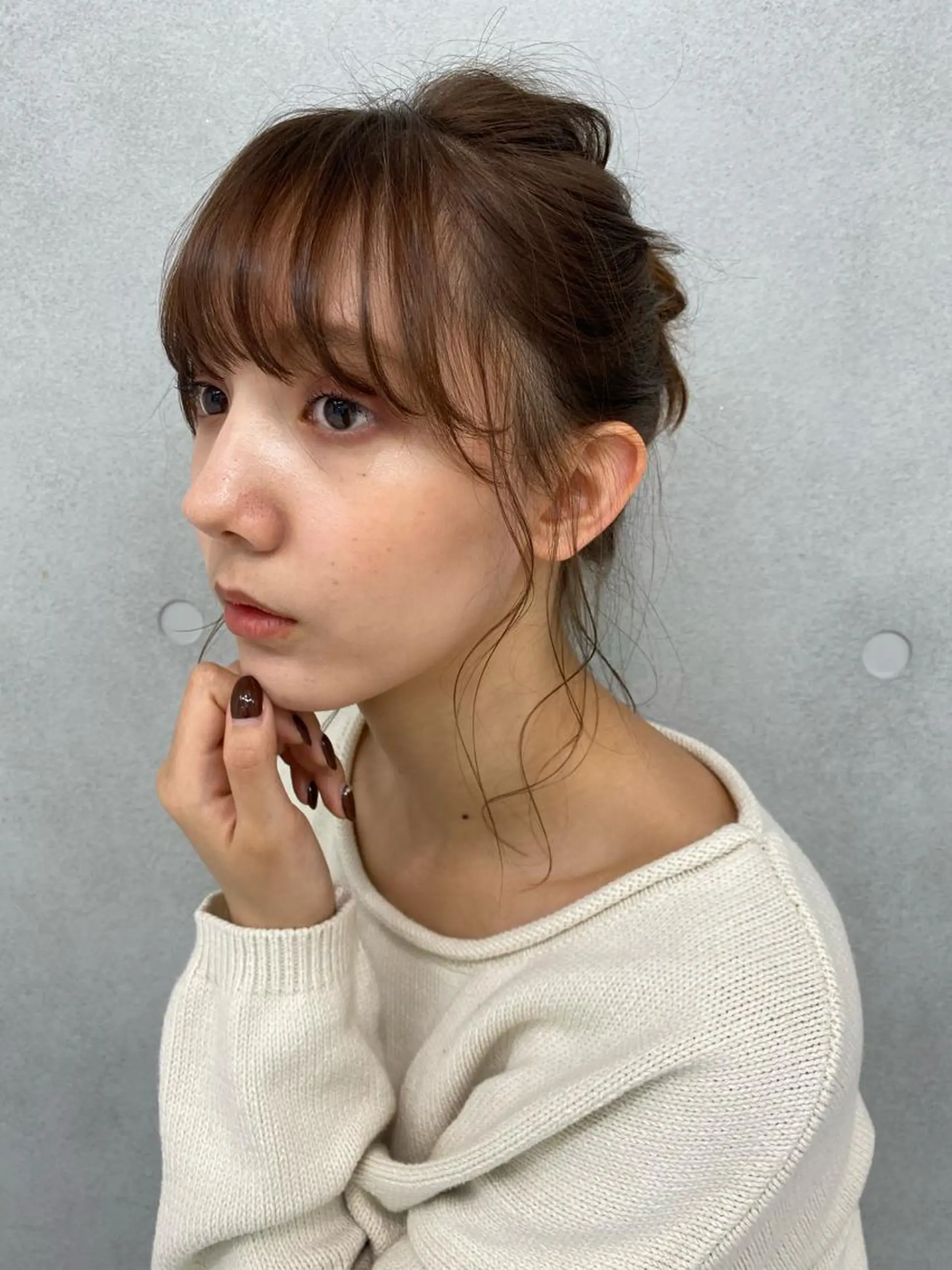 ミディアム ヘアアレンジ お団子ヘア 透明感カラーブリーチ 🌼シゲモトアヤ🌼のヘアスタイル