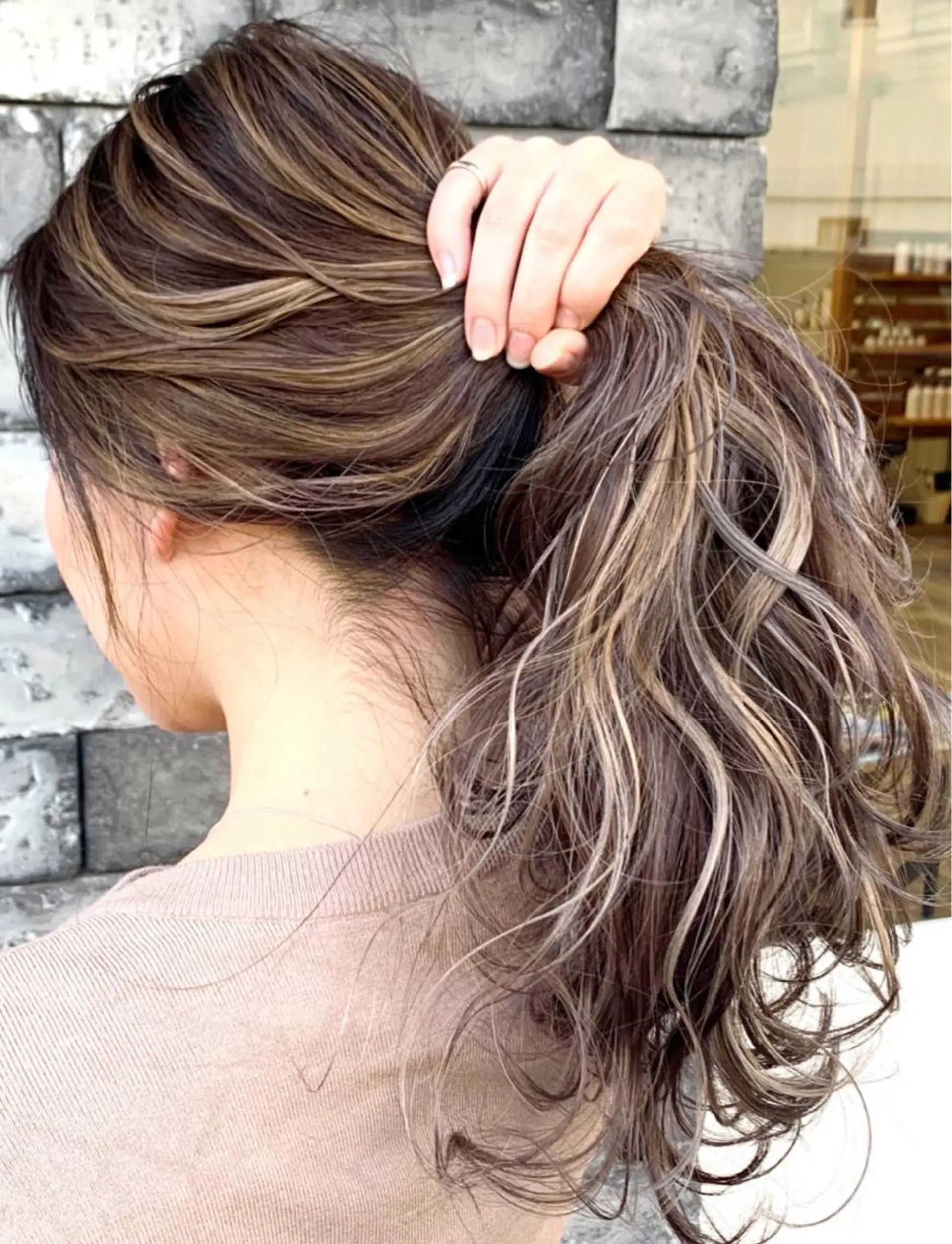 セミロング ハイライト ヘアカラー トリートメント ヘアセット ❤️千葉県代表❤️ 店長❤️柿本翔一朗のヘアスタイル