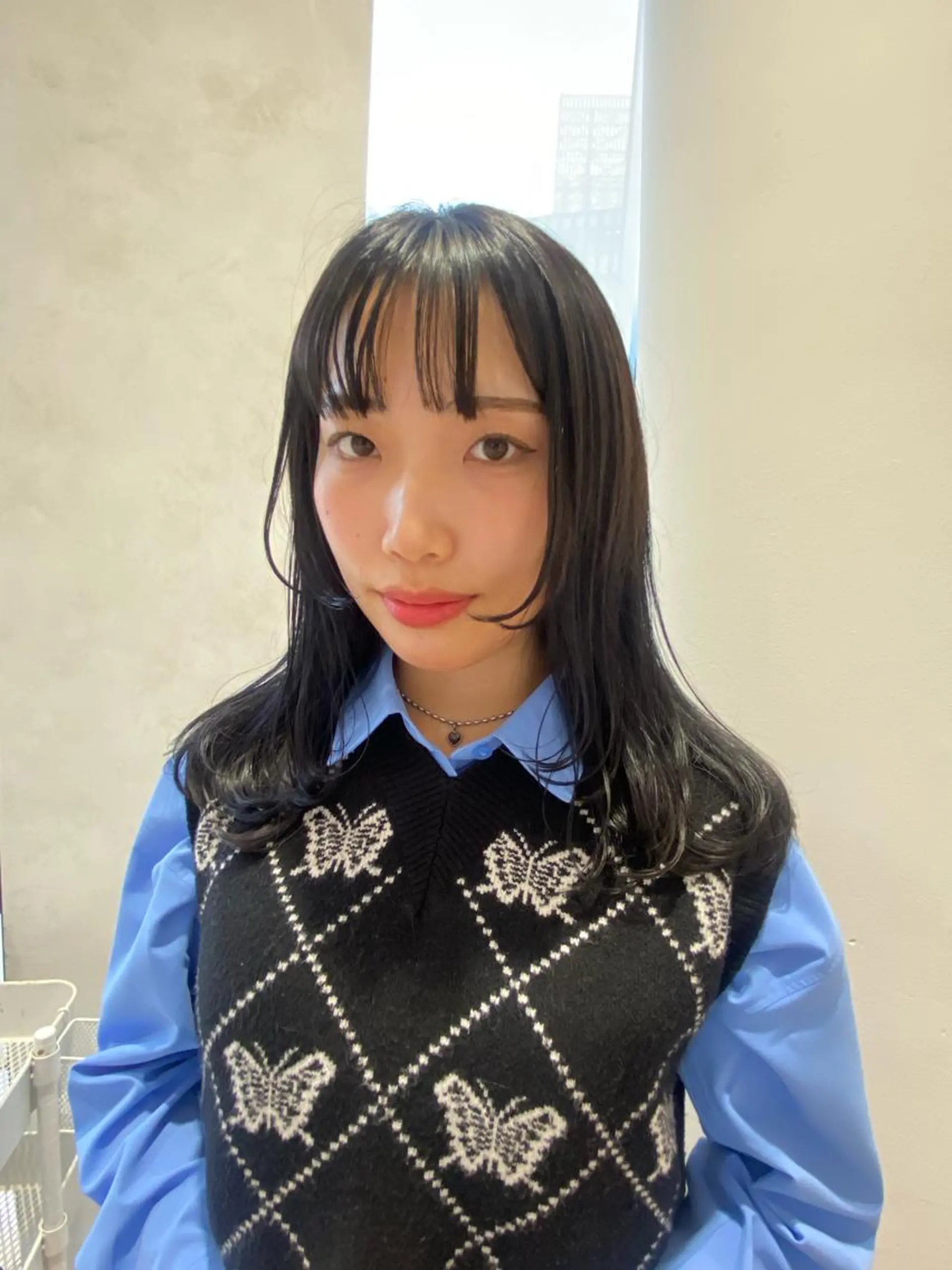 ロング カラー 黒髪 レイヤーカット カット ヘアカラー 増井 彩乃のヘアスタイル