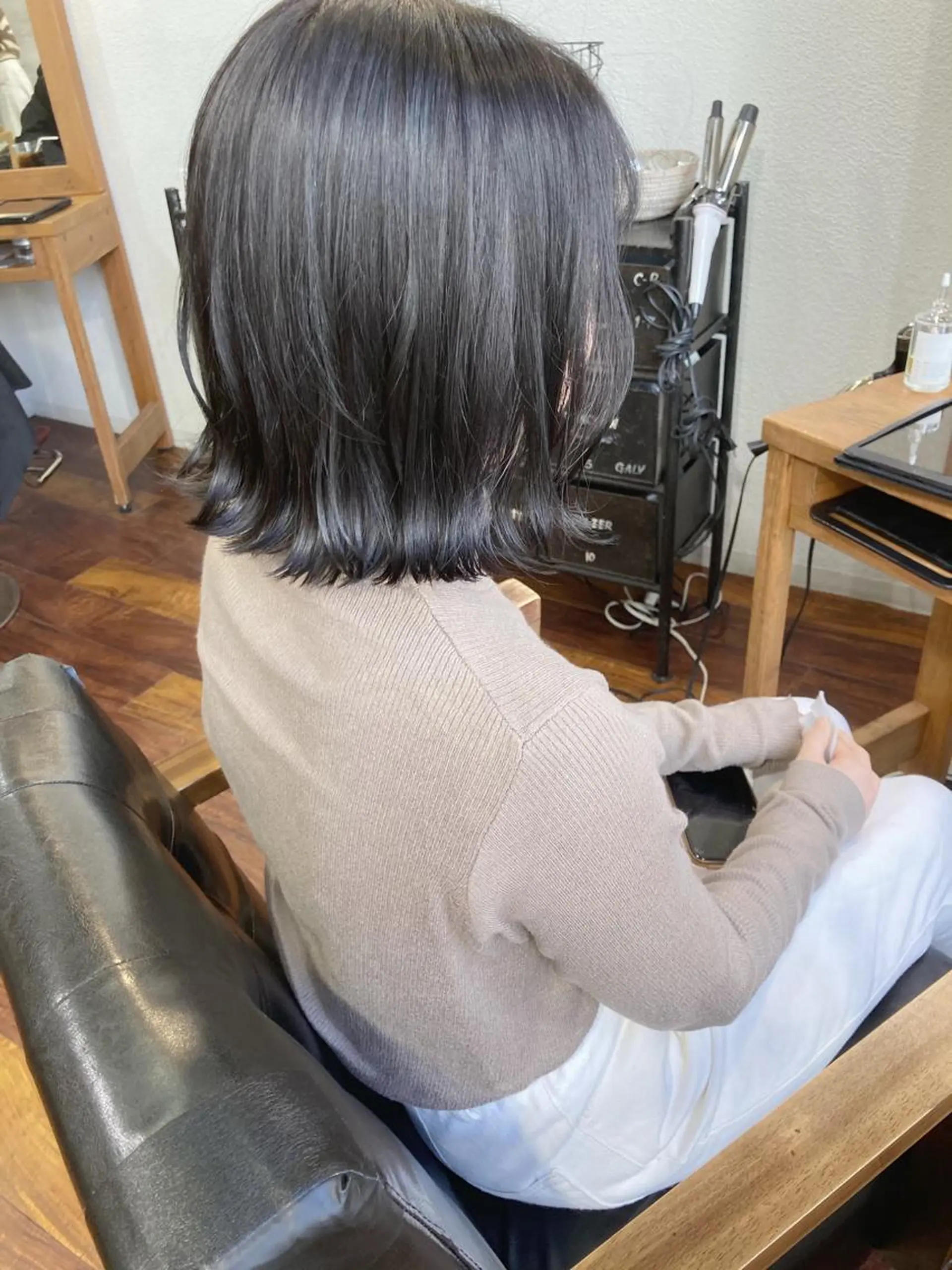 ミディアム カラー 透明感カラー グレージュ カット 縮毛矯正 小木曽智美 /ボブ/ショートのヘアスタイル