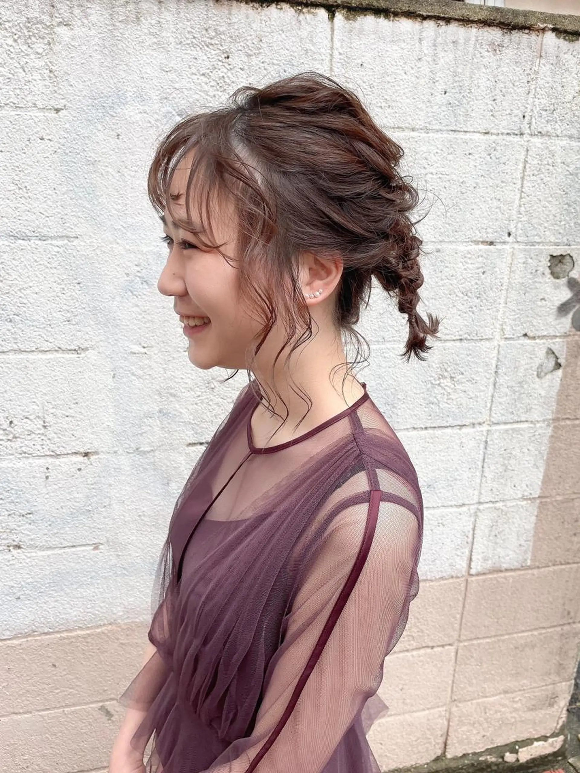 ミディアム ヘアアレンジ ヘアセット ヘアアレンジ にいた　かづしげのヘアスタイル