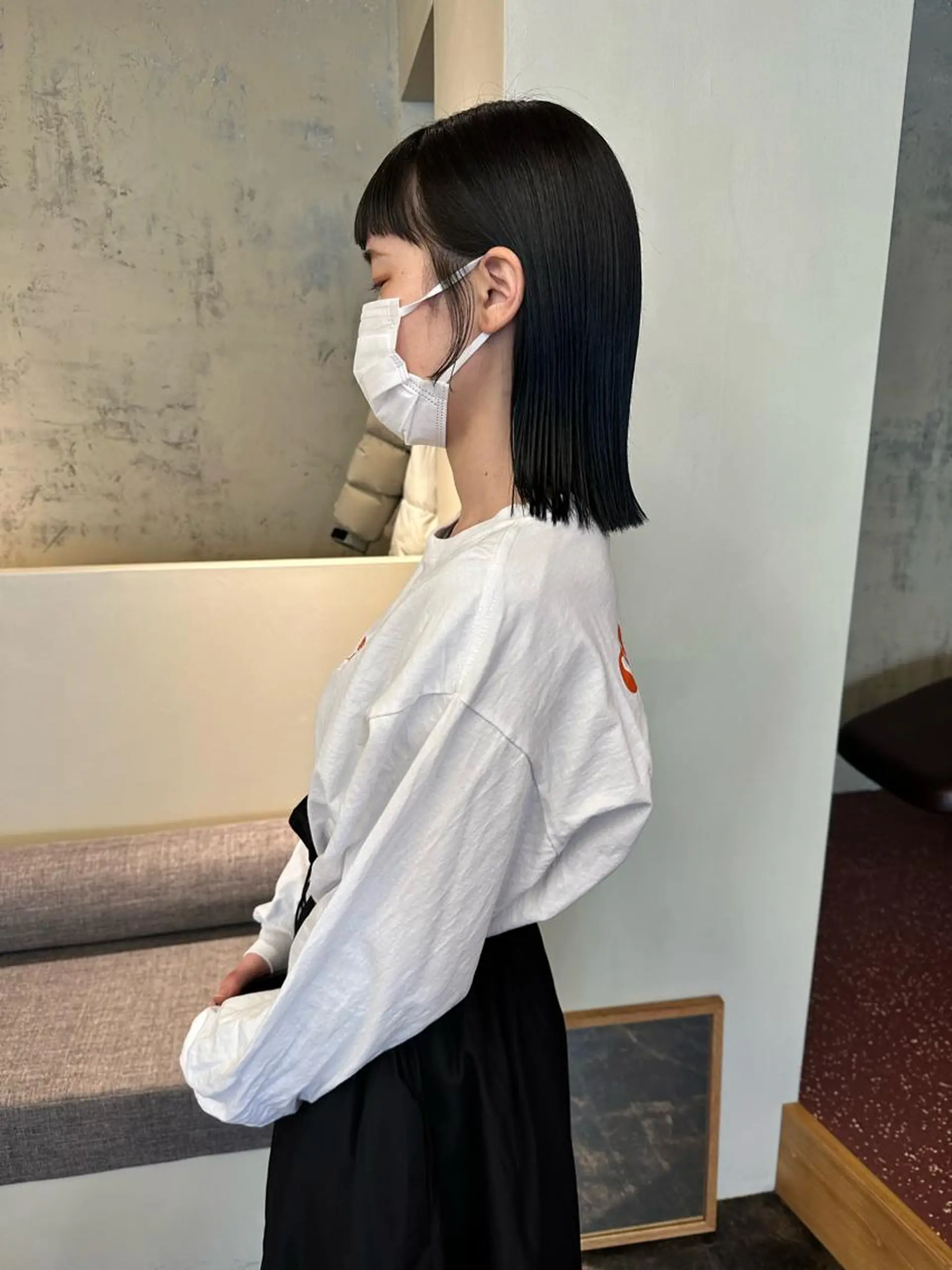 ミディアム オン眉 yupi🐈⬛ レイヤー/パーマのヘアスタイル