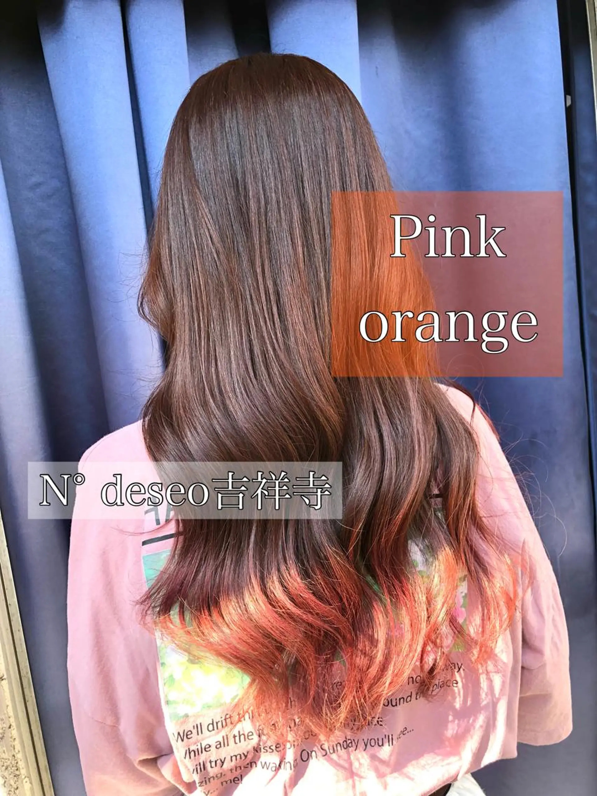 セミロング カラー ヘアアレンジ ブリーチ ケアブリーチ オレンジ ピンクカラー カット ヘアカラー トリートメント 推しカラー美容師 Yukino🌈のヘアスタイル