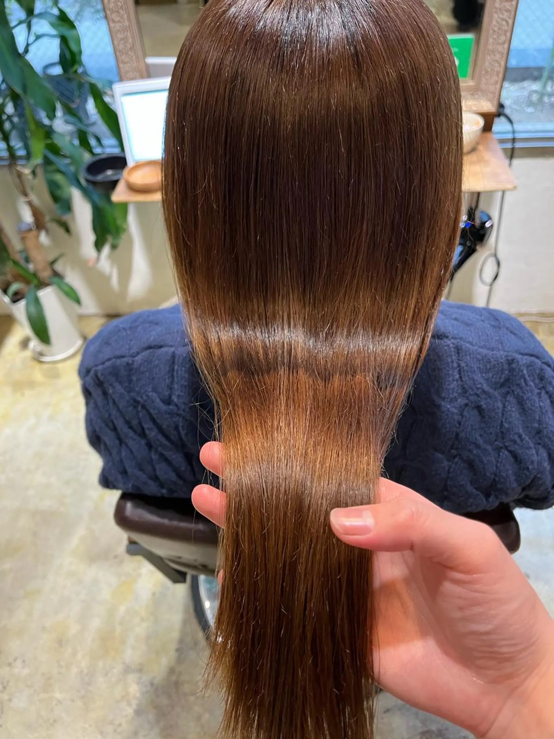 ロング 縮毛矯正 えんぐちとも／透明感 カラー／博多ボブのヘアスタイル