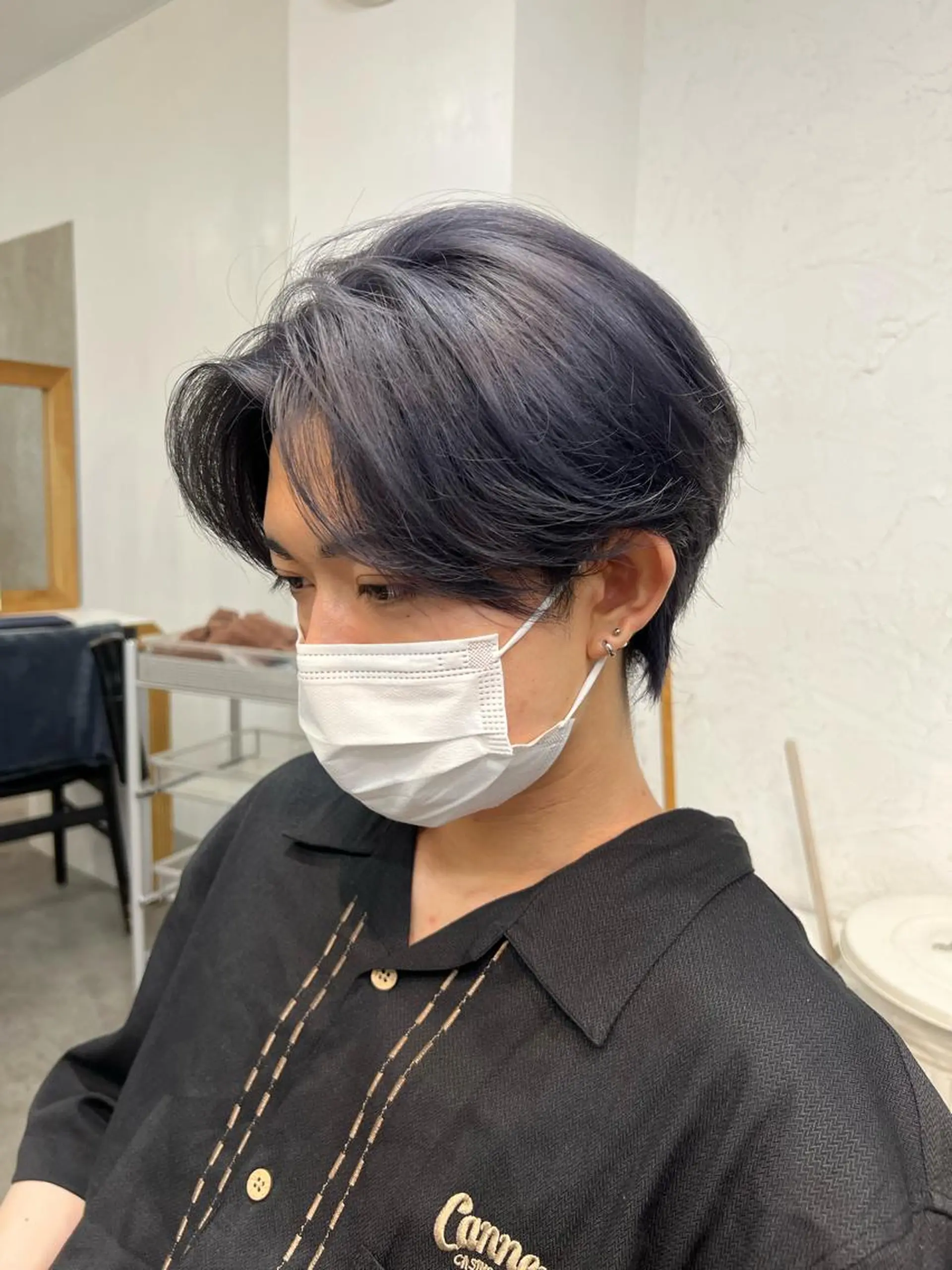 カラー パーマ ヘアアレンジ メンズ キッズ ネイル マツエク・マツパ アイブロウ メンズブリーチ メンズハイトーン ブリーチ 透明感カラー グレージュ ショートヘア原宿 fifth コシのヘアスタイル