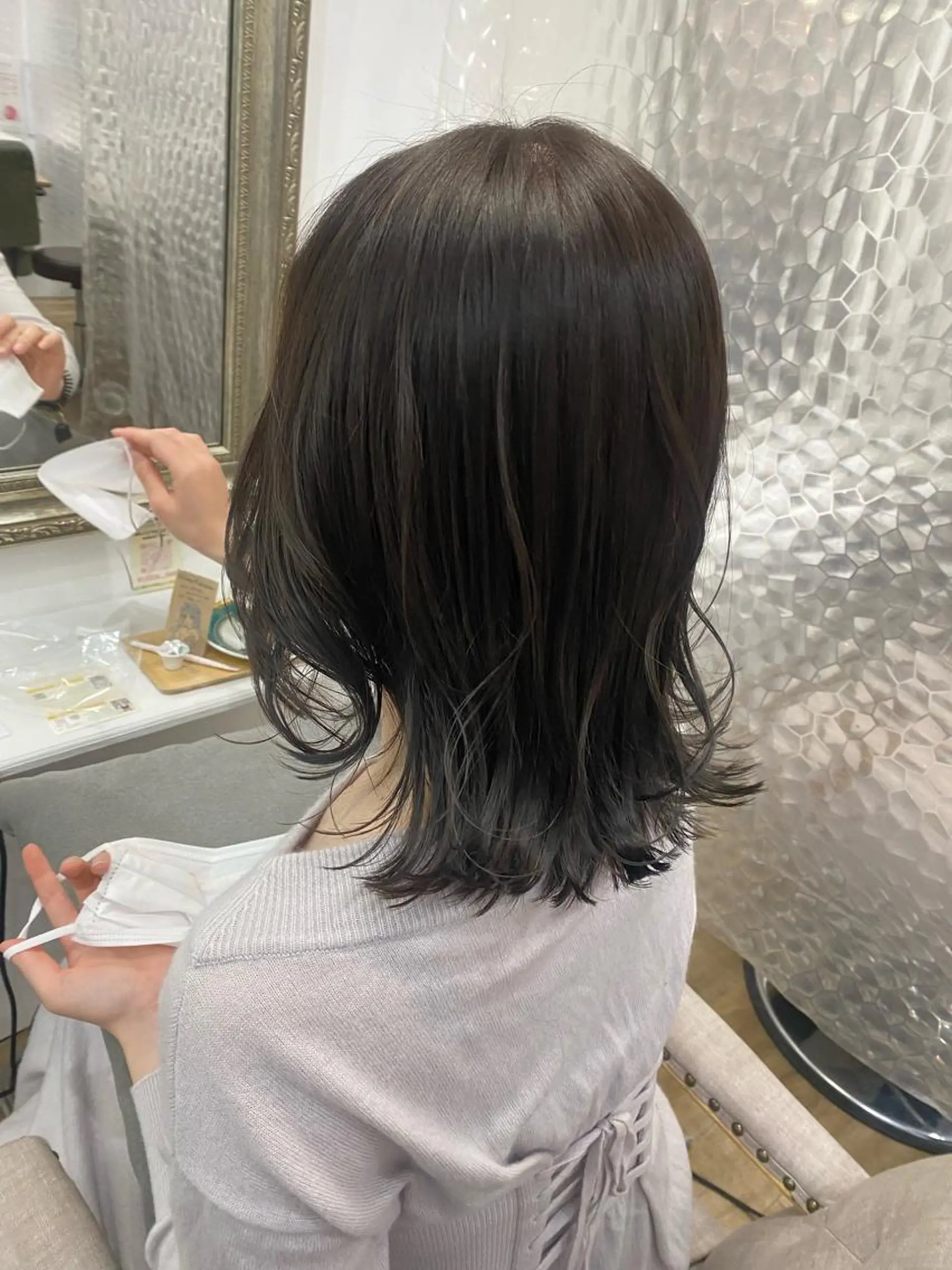ミディアム カラー ヘアアレンジ 透明感カラー グレージュ トリートメント あおい 🍒暖色カラーのヘアスタイル