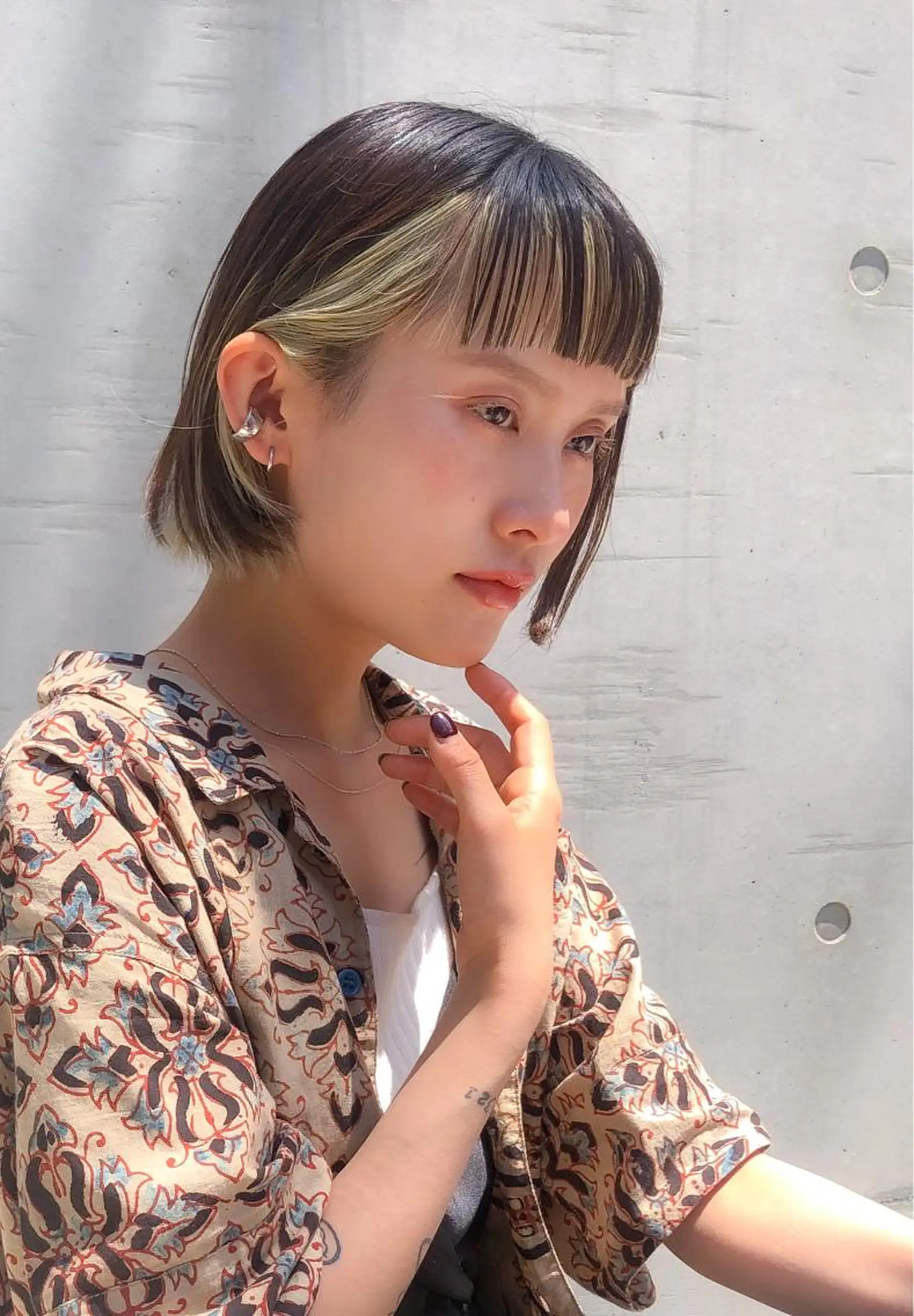 ショート カラー ヘアアレンジ インナーカラー ボブ rii-🩰 トレンド韓国ヘアのヘアスタイル
