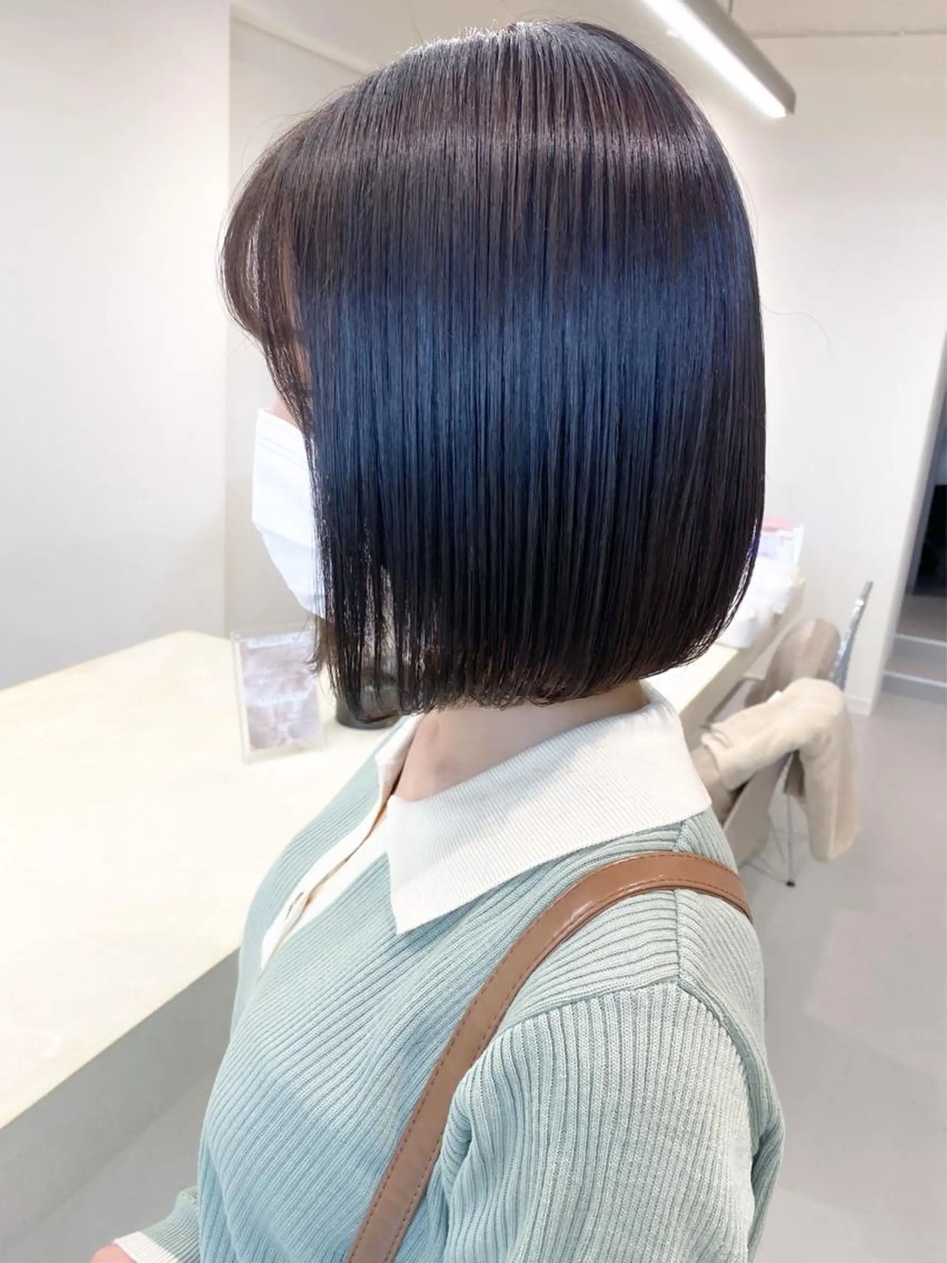ミディアム カラー アッシュ ブルーカラー ブルーアッシュ ボブ タンバルモリ カット トリートメント Meena by urban所属・丹羽 隼人 /韓国ヘア🇰🇷のヘアスタイル