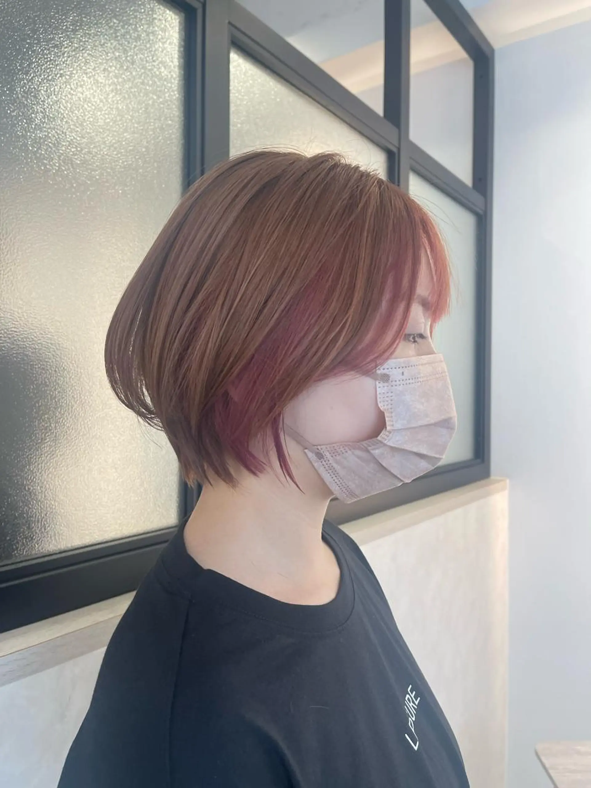 ショート カラー カット ヘアカラー トリートメント &chaLme   心斎橋所属・emi/髪質改善/ 韓国風/艶カラーのヘアスタイル