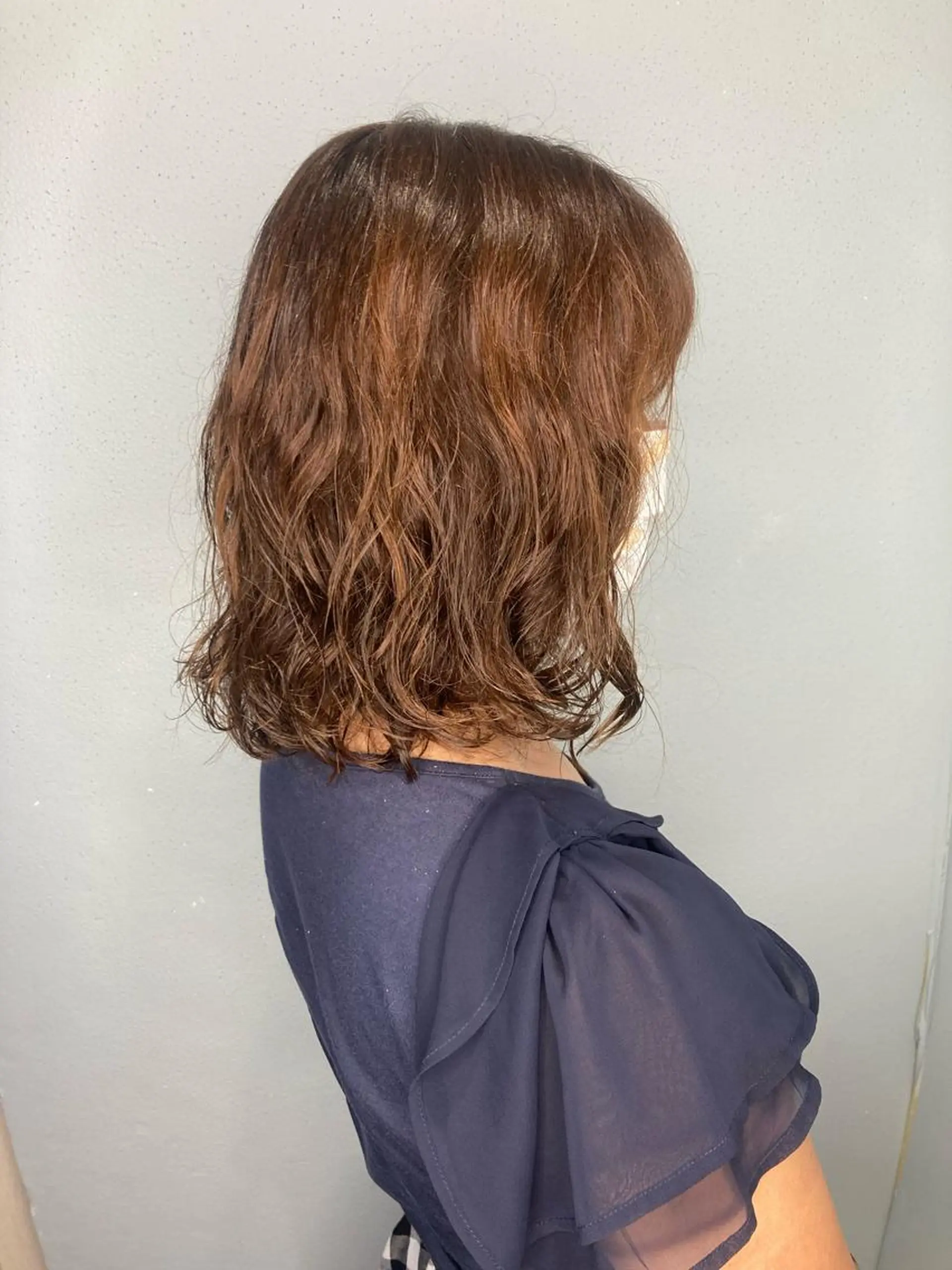 ミディアム ミディアムパーマ 🌈ブリーチ無し ダブルカラー中村隆寛のヘアスタイル