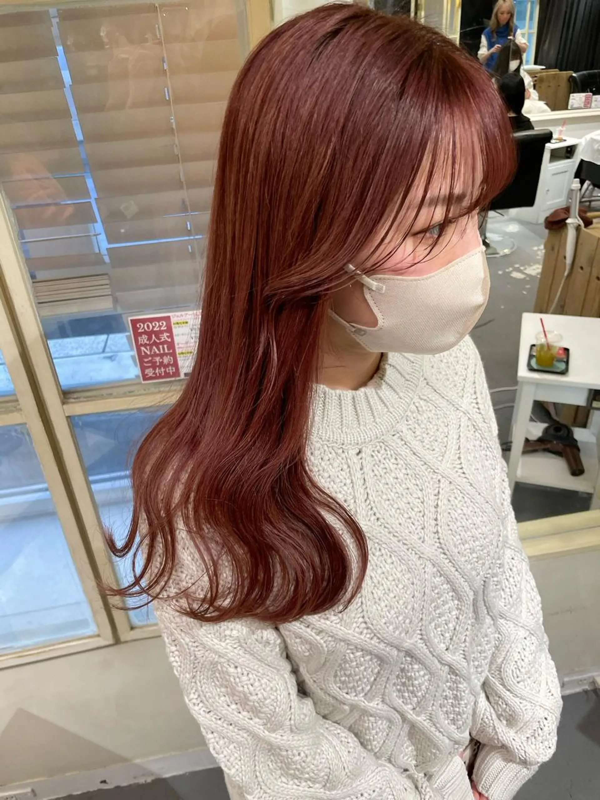 ロング カラー ヘアカラー ぱつっとボブ 古家 佑真のヘアスタイル