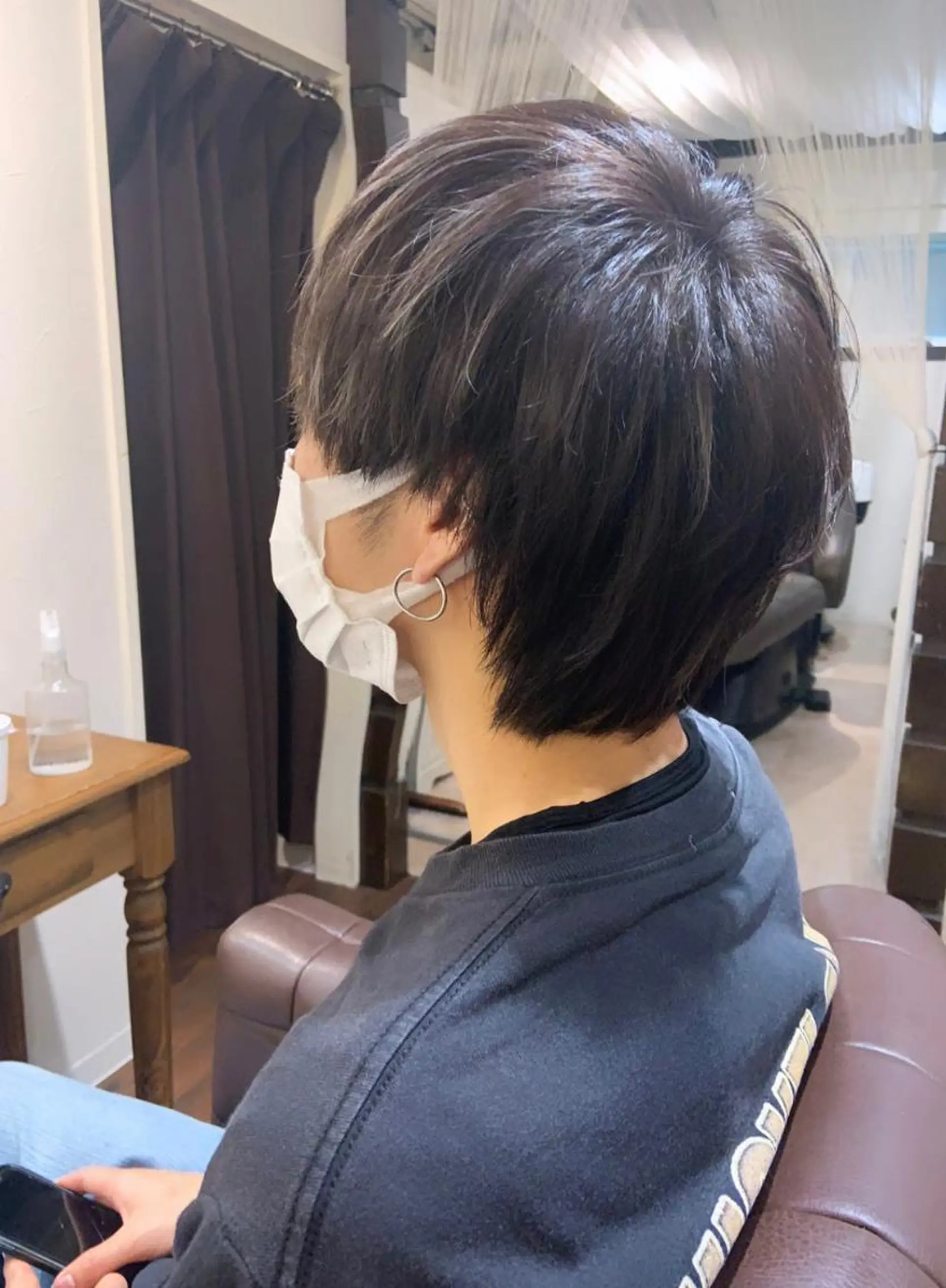 ミディアム カラー メンズ マッシュ メンズウルフカット ウルフカット ♡ma ki♡のヘアスタイル