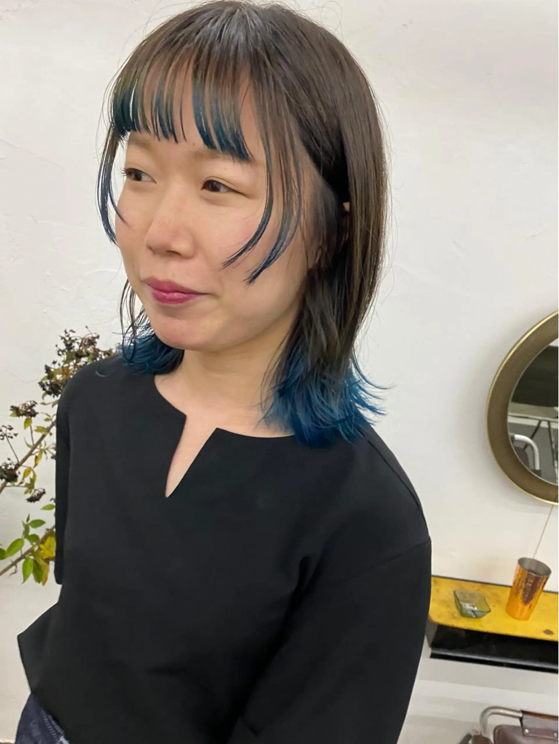 セミロング カラー バレイヤージュ ブリーチ ケアブリーチ ダブルカラー グラデーションカラー カット ヘアカラー トリートメント qiie/長友 インナーカラーのヘアスタイル