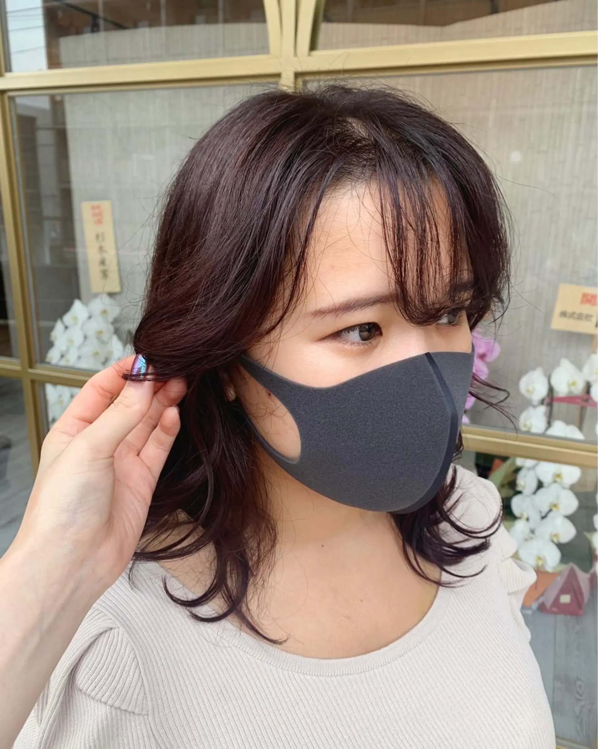 ミディアム カラー イルミナカラー ヘアカラー トリートメント Aya/四条烏丸/ インナーカラーのヘアスタイル