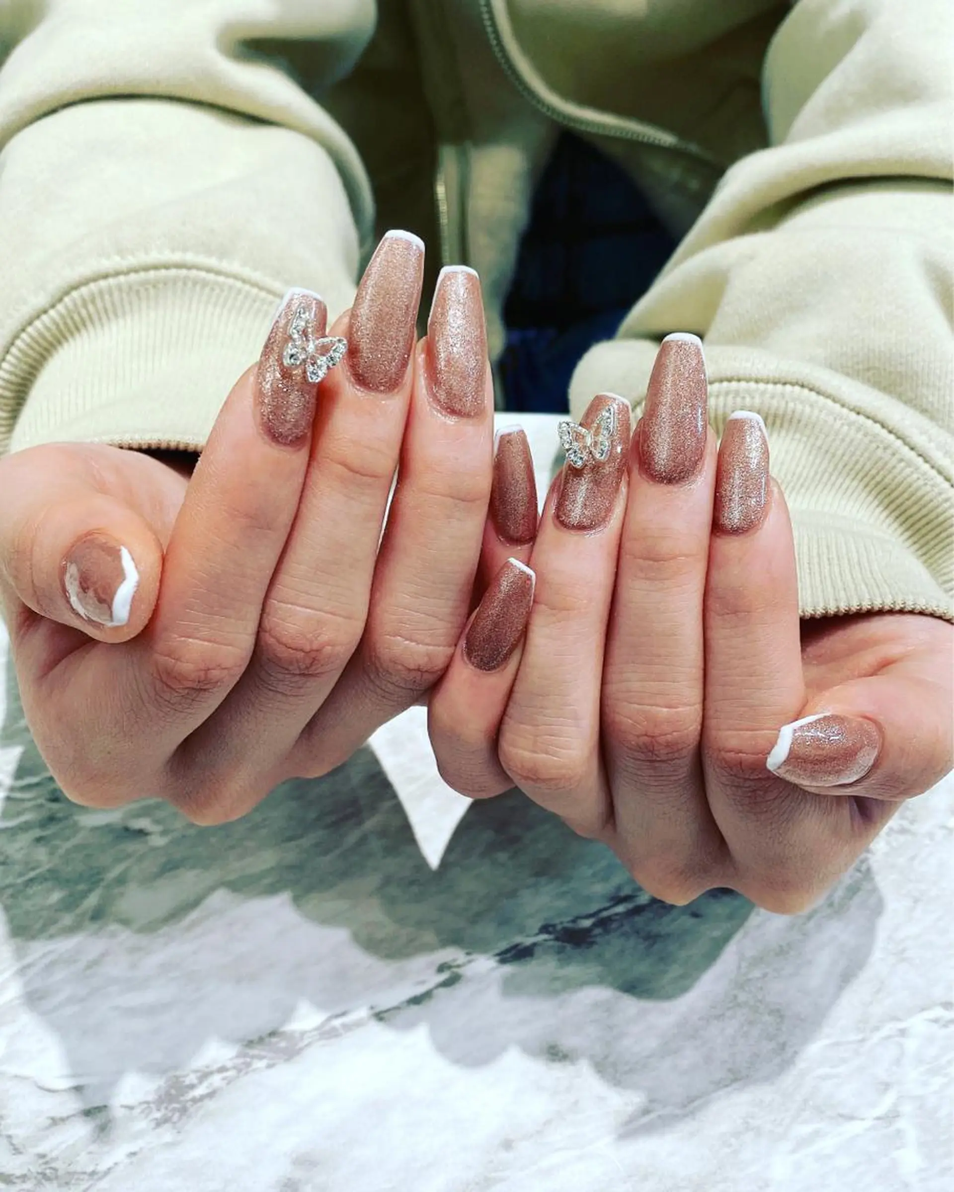 ネイル フレンチネイル ゴールド ピンク ハンドネイル フットネイル ハンドケア nail salon  AlgeTy所属・✴︎:.｡. MAKI.｡.:✴︎のネイルデザイン