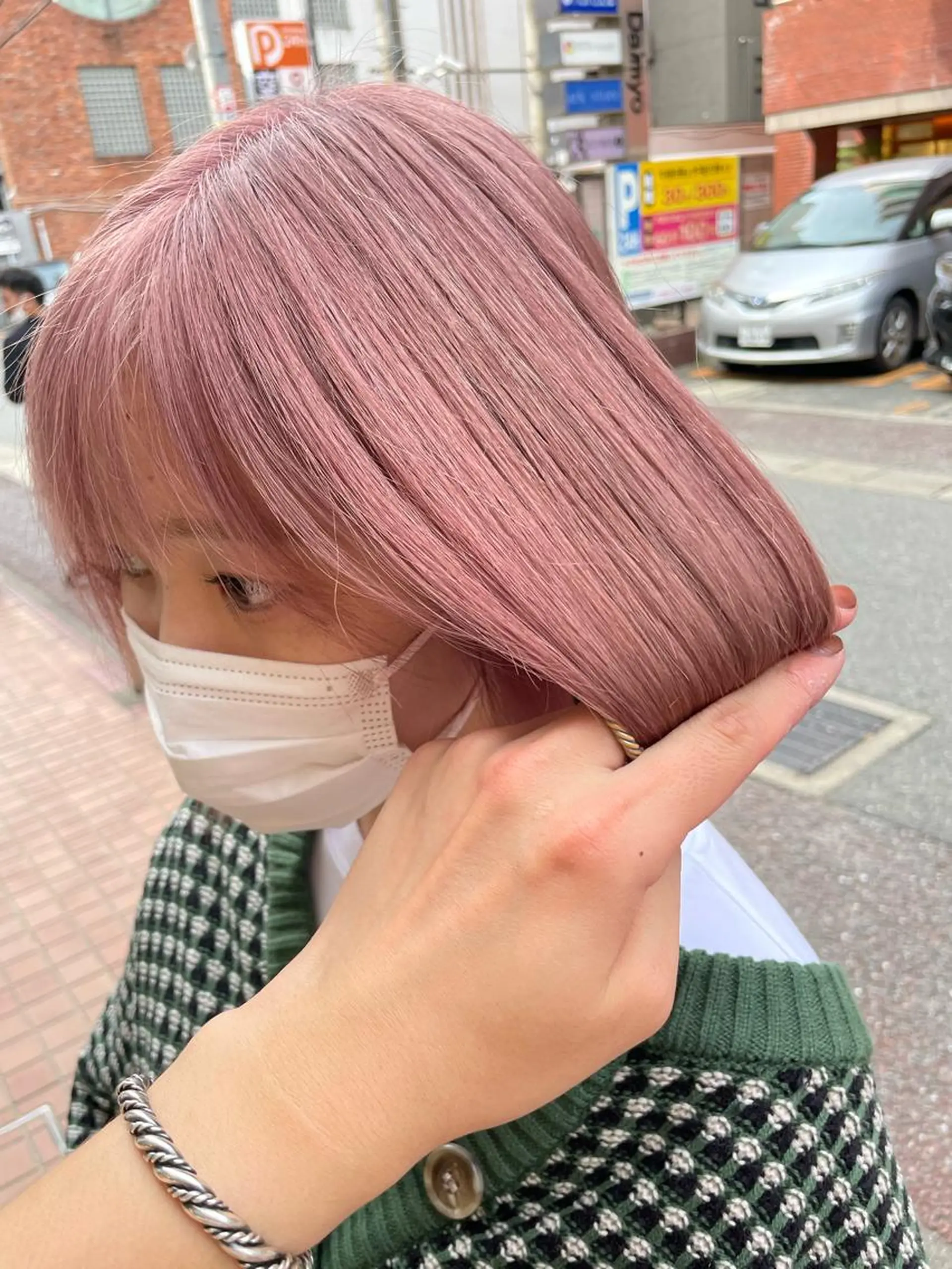 ミディアム 縮毛矯正 ViVIE所属・VIVIE天神 ブリーチのヘアスタイル