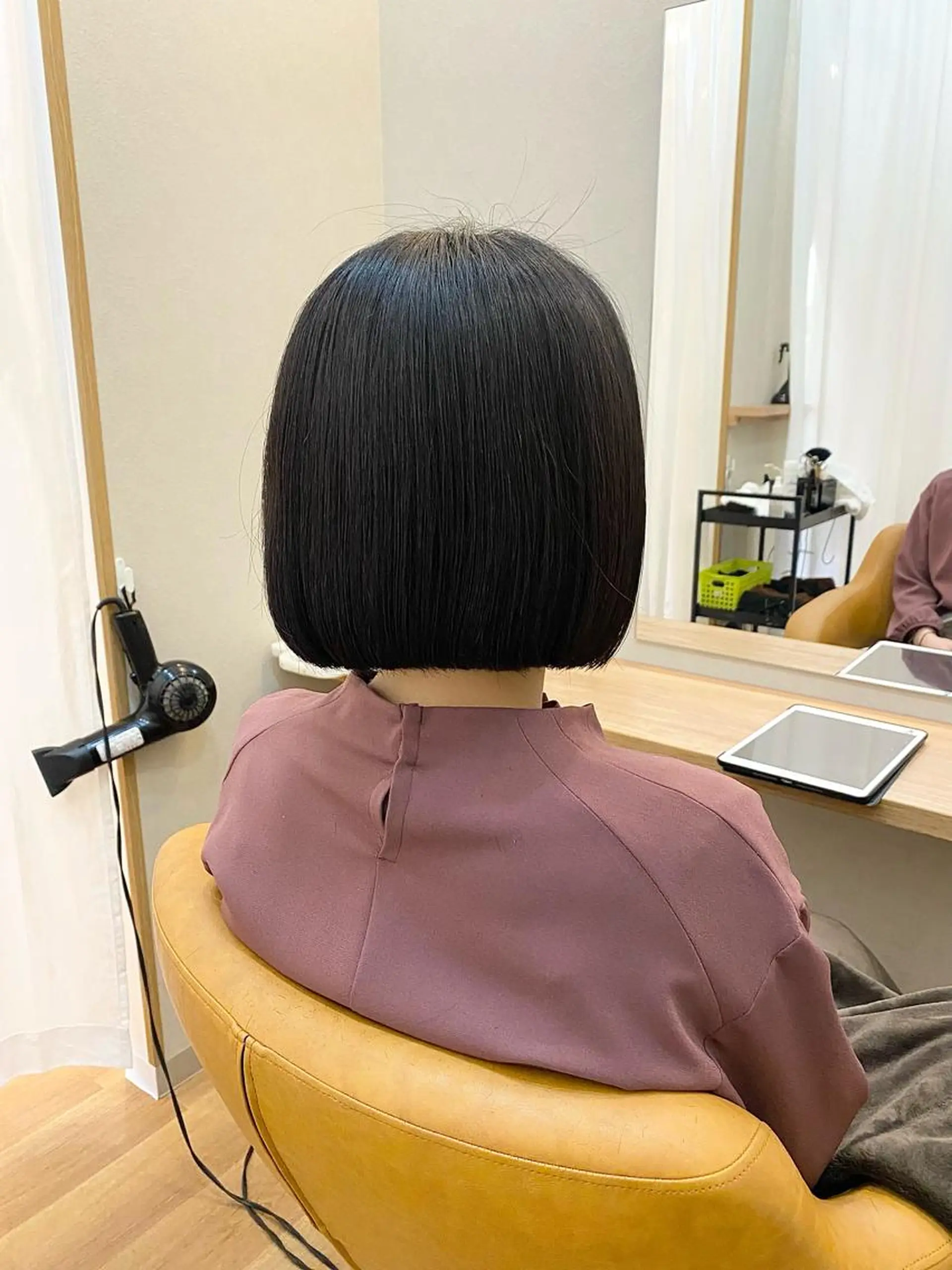 ショート ワンレンボブ ボブ カット トリートメント 林 瑠夏のヘアスタイル