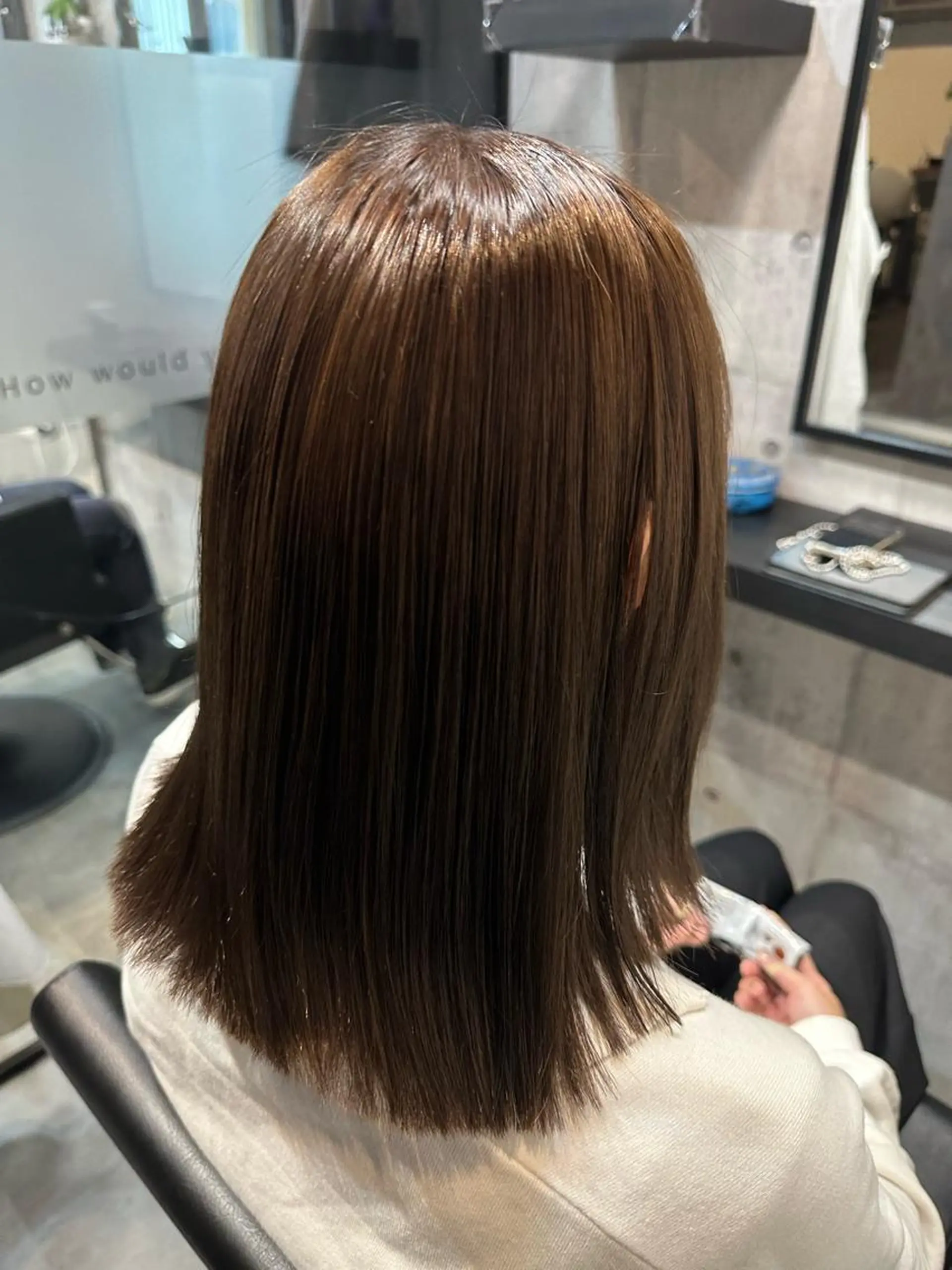 ミディアム 縮毛矯正 カット ヘアカラー 縮毛矯正 オトナかわいい♡◌ ⑅⃝*GISELLEのヘアスタイル