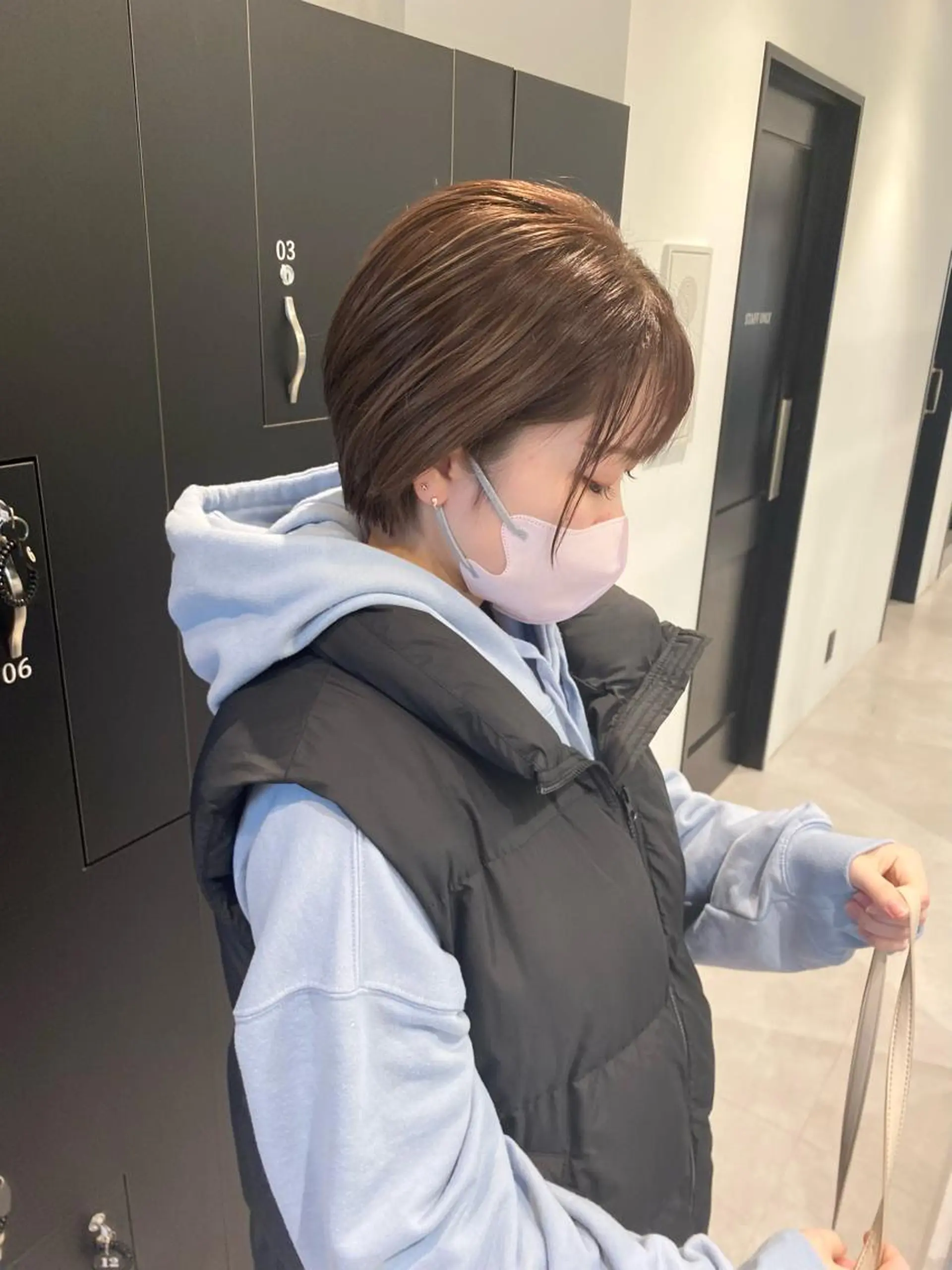 ショート カラー パーマ ヘアアレンジ メンズ キッズ ネイル マツエク・マツパ アイブロウ カット トリートメント 髪質改善水素TR× レイヤーカット/熊澤のヘアスタイル