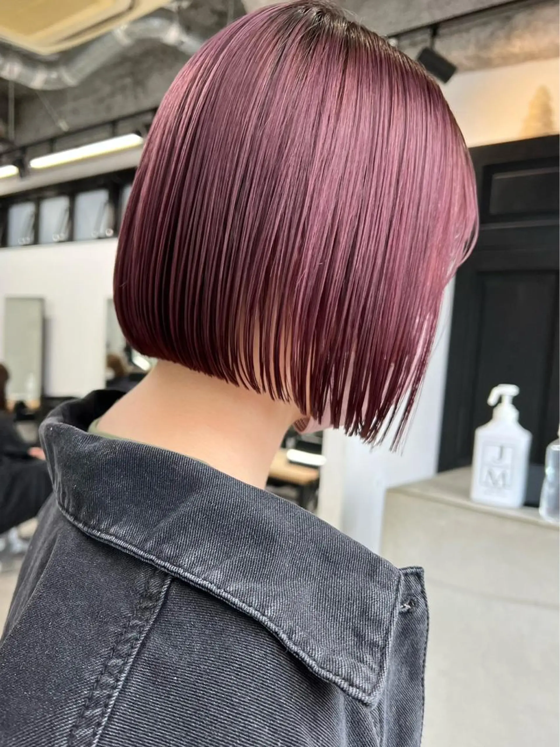 ミディアム カラー ピンクカラー カット ヘアカラー トリートメント 🧸艶々韓国ヘア 🧁mizunaのヘアスタイル