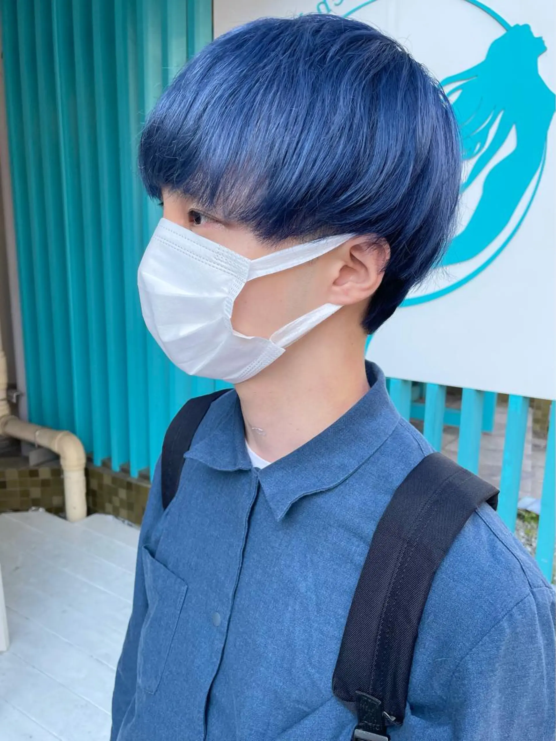 ショート カラー メンズ マッシュ ネイビーカラー マッシュヘア 佐藤 魁人のヘアスタイル