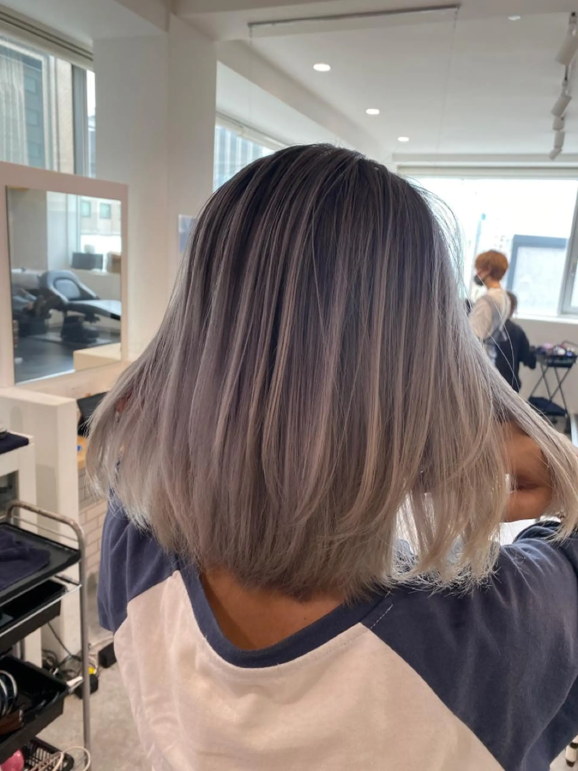ミディアム カラー バレイヤージュ レイヤーカット トリートメント JIL BLAN 京都のヘアスタイル