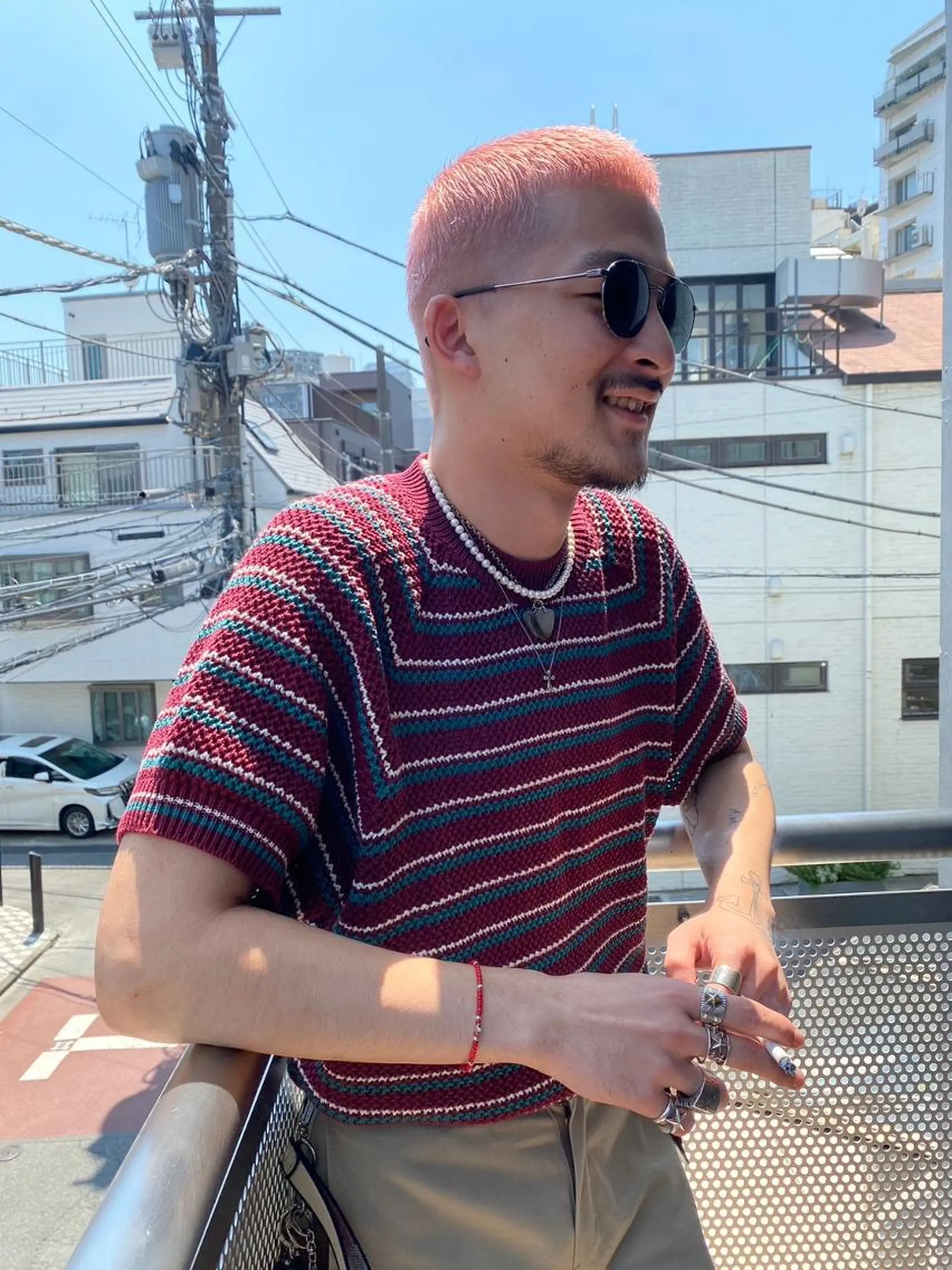 メンズ カット ヘアカラー 山影✨バレイヤージュ ハイライト✨メンズ◎のヘアスタイル