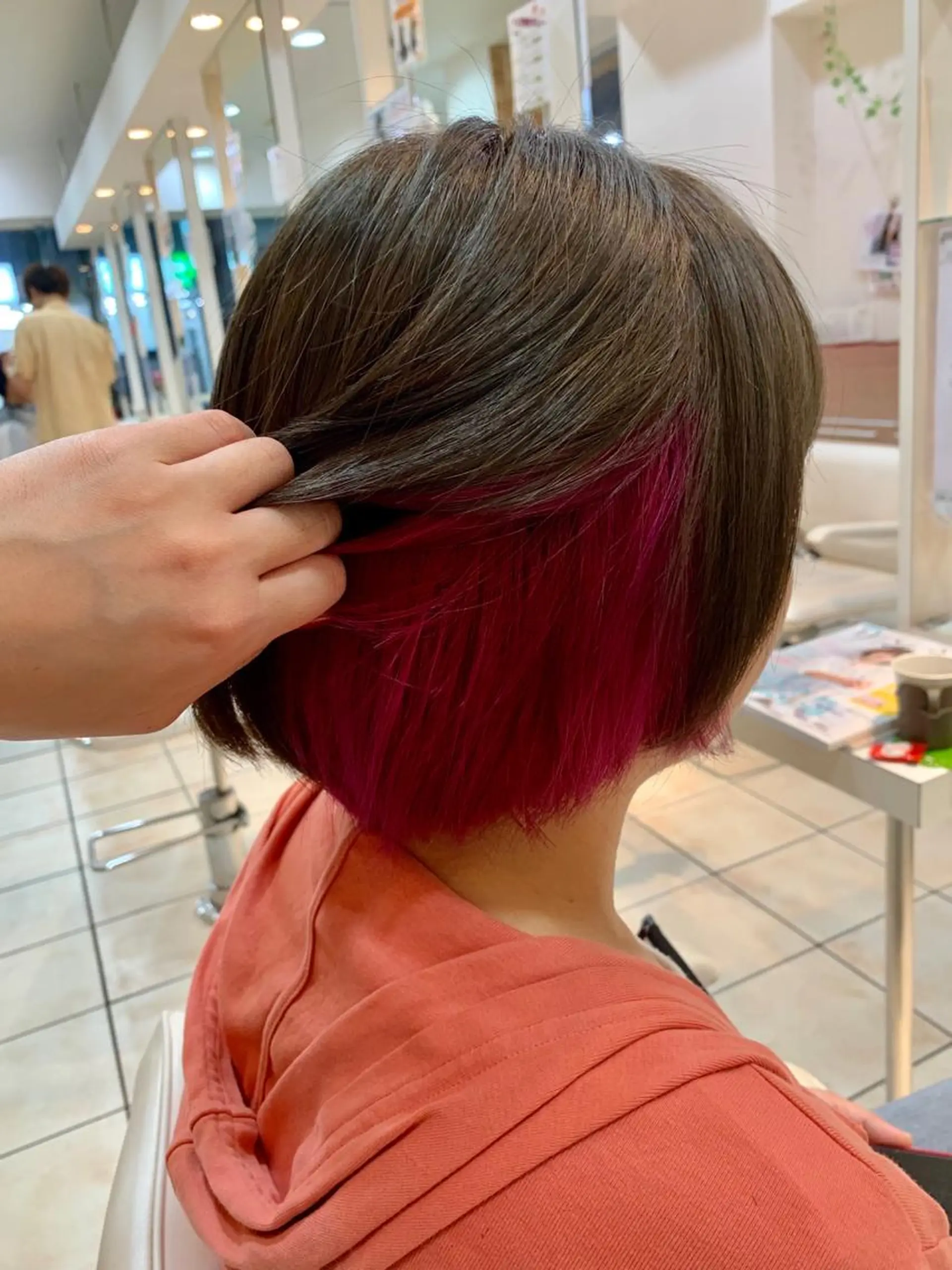 ミディアム カラー ヘアカラー ブリーチ/ヘアセット 【𝙍𝙞𝙣𝙤】のヘアスタイル