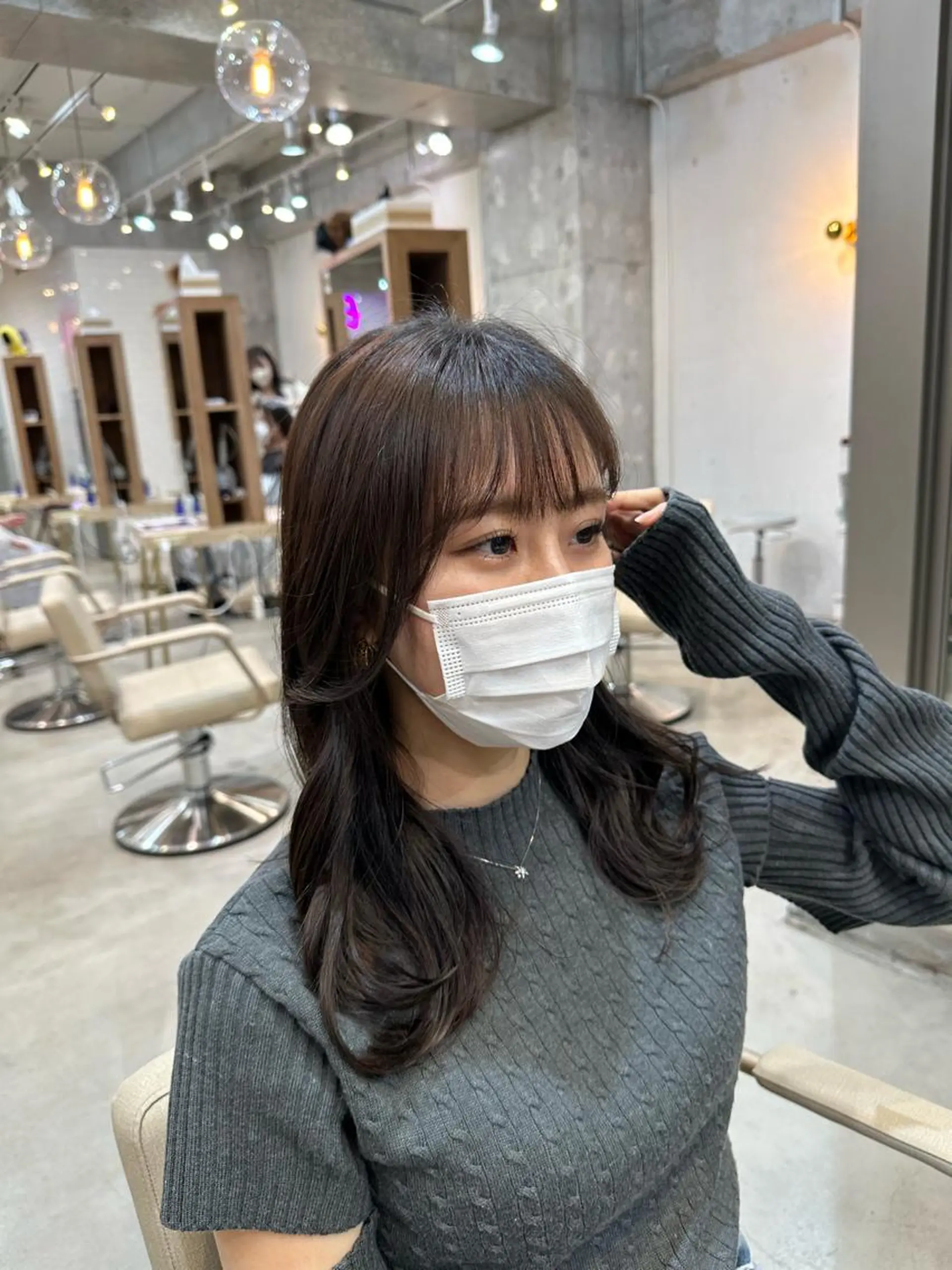 ロング カラー ヘアカラー 新宿ケアブリーチ 稲垣颯太のヘアスタイル