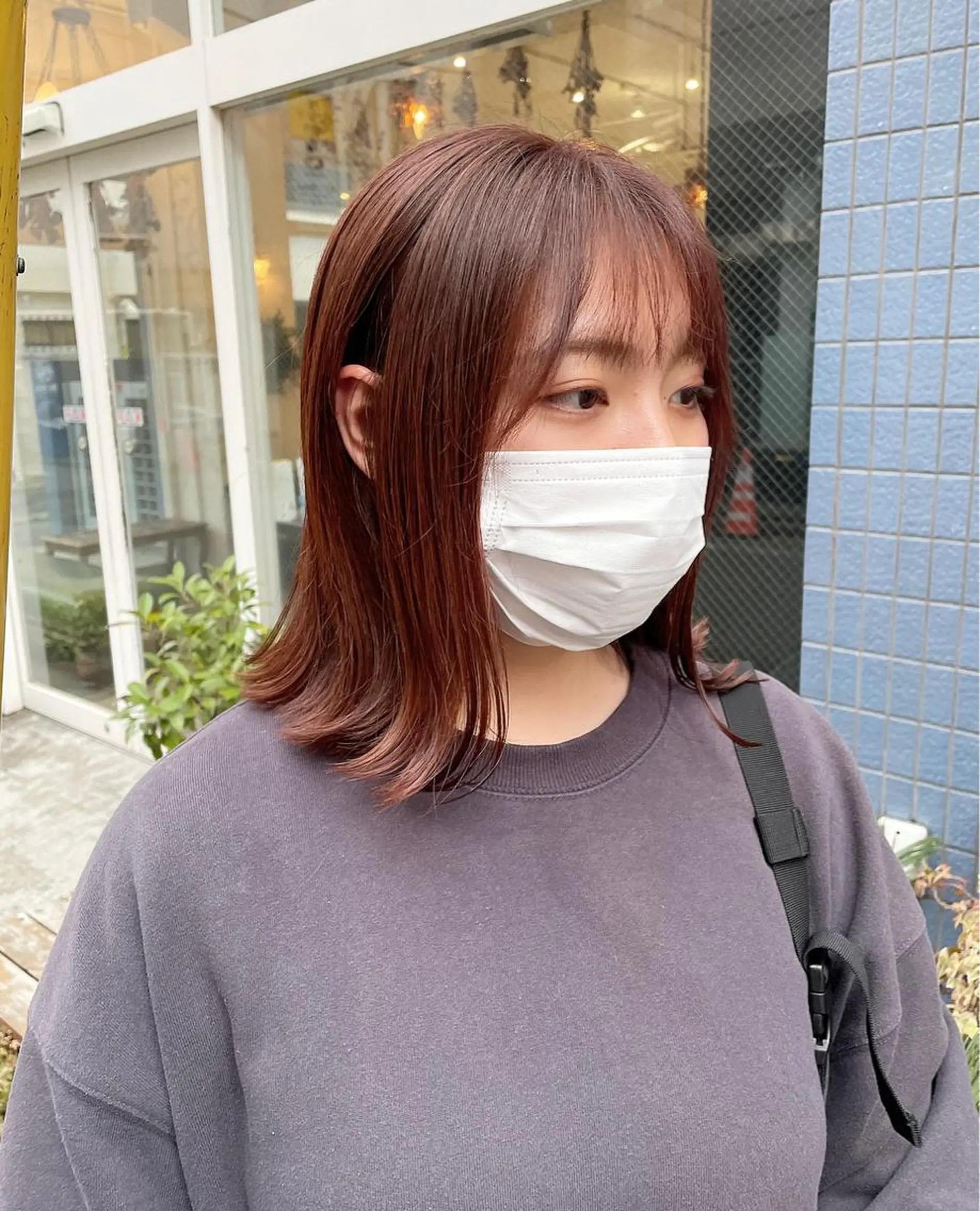ミディアム カラー ヘアアレンジ ブリーチ ブリーチなしカラー 伸ばしかけ 🍀竹内 友麻🍀のヘアスタイル