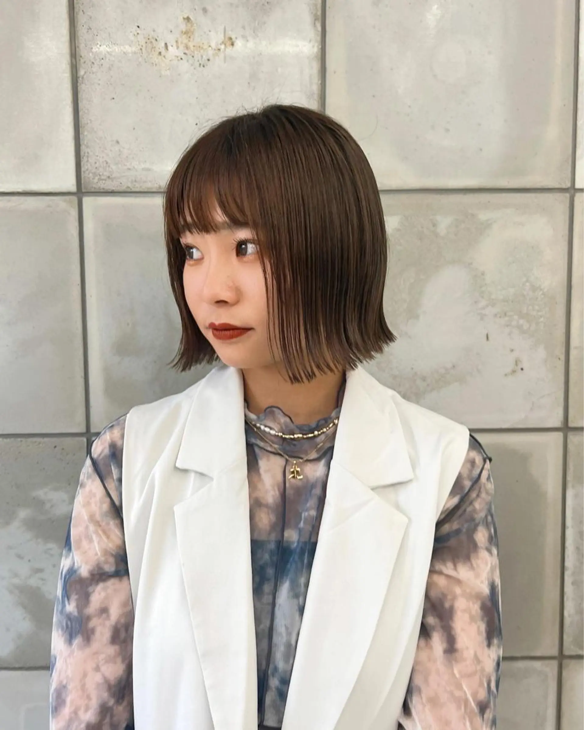 ショート 切りっぱなしボブ ボブ ブリーチ/似合わせ カット🦕Kaitoのヘアスタイル