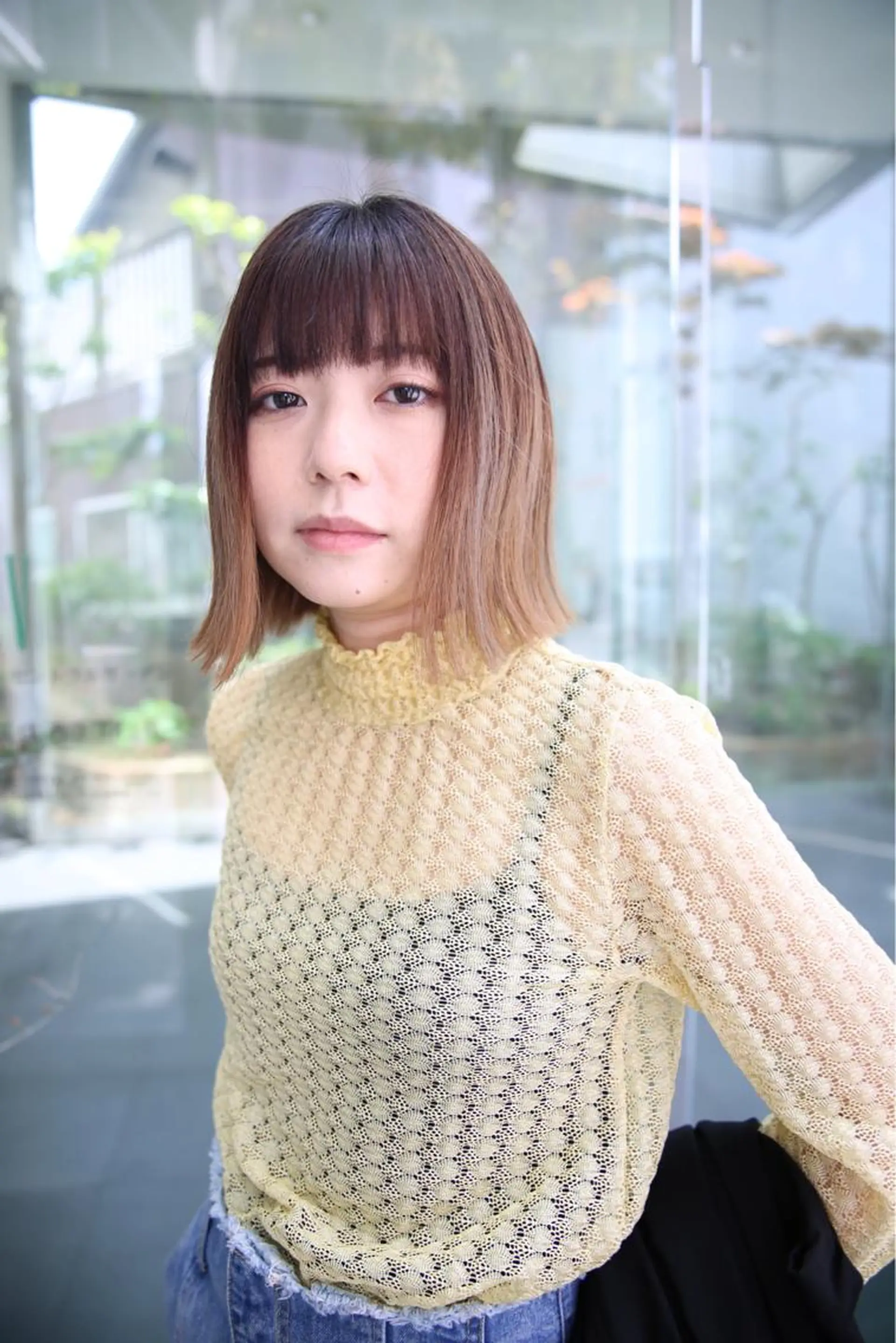 ミディアム カラー タナカ マナミのヘアスタイル