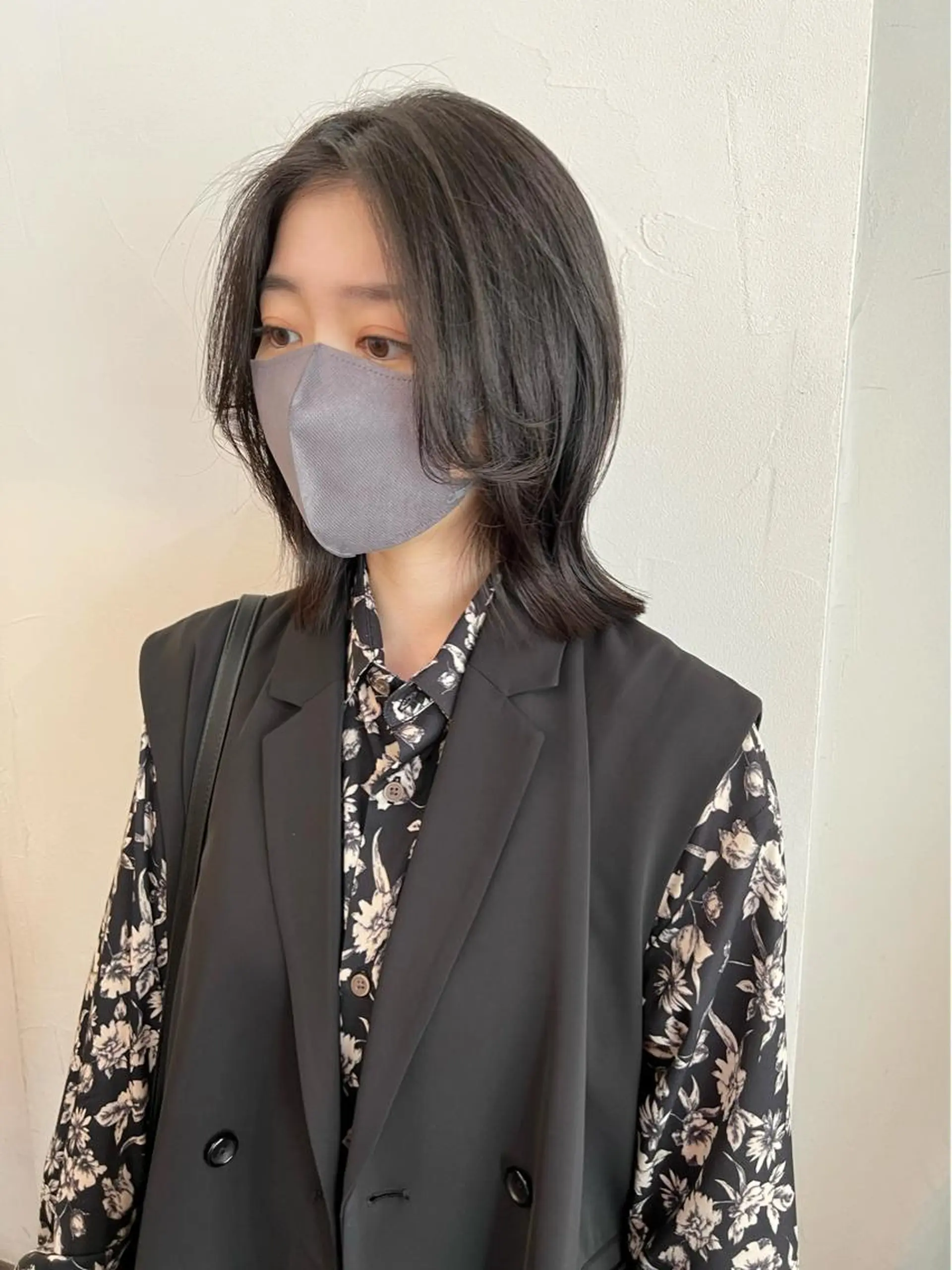 ミディアム 切りっぱなしボブ ボブ カット 千葉 郁也のヘアスタイル