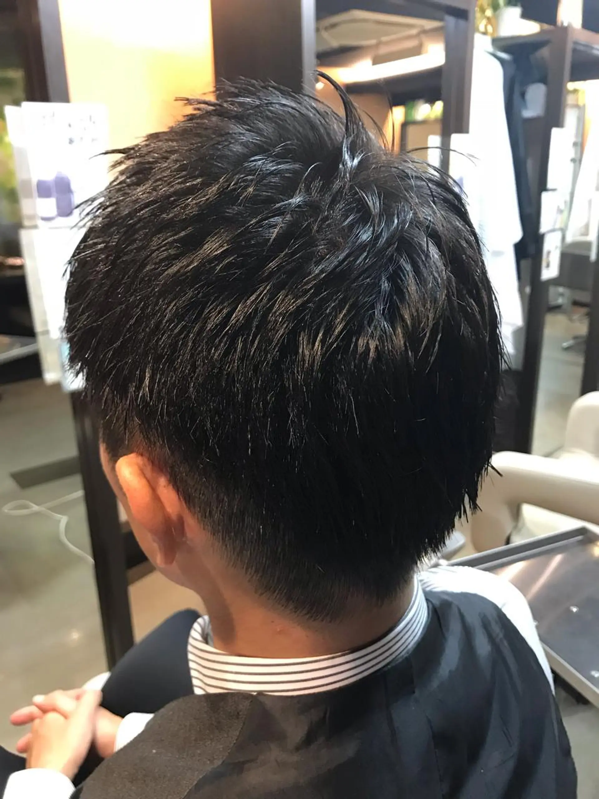 ショート メンズ ❣️ふんわりレイヤー 艶髪縮毛矯正❣️金山のヘアスタイル