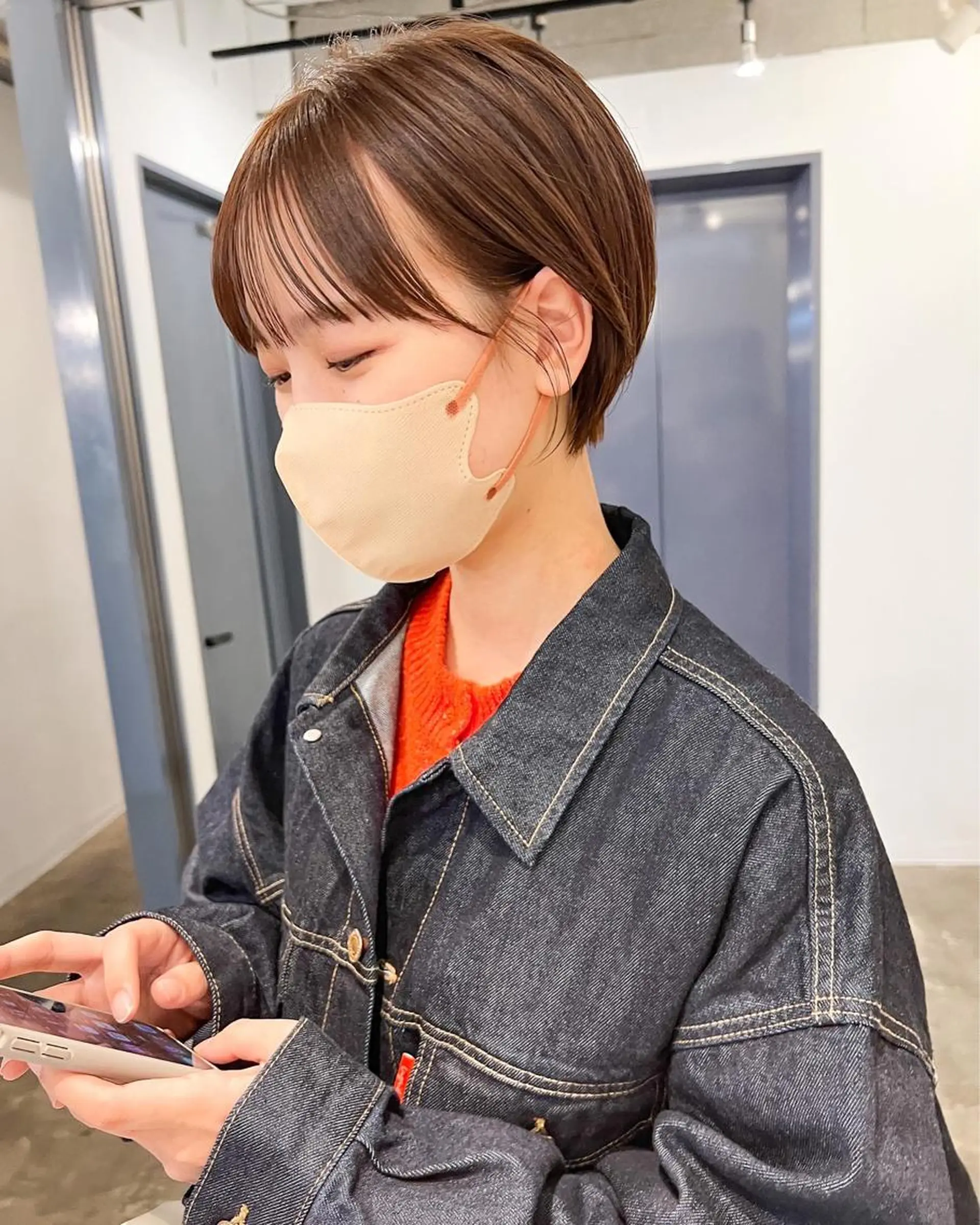 ショート カラー 顔周りカット ショートヘア カット ヘアカラー トリートメント デザインカラー/ 火ノ見🪡のヘアスタイル