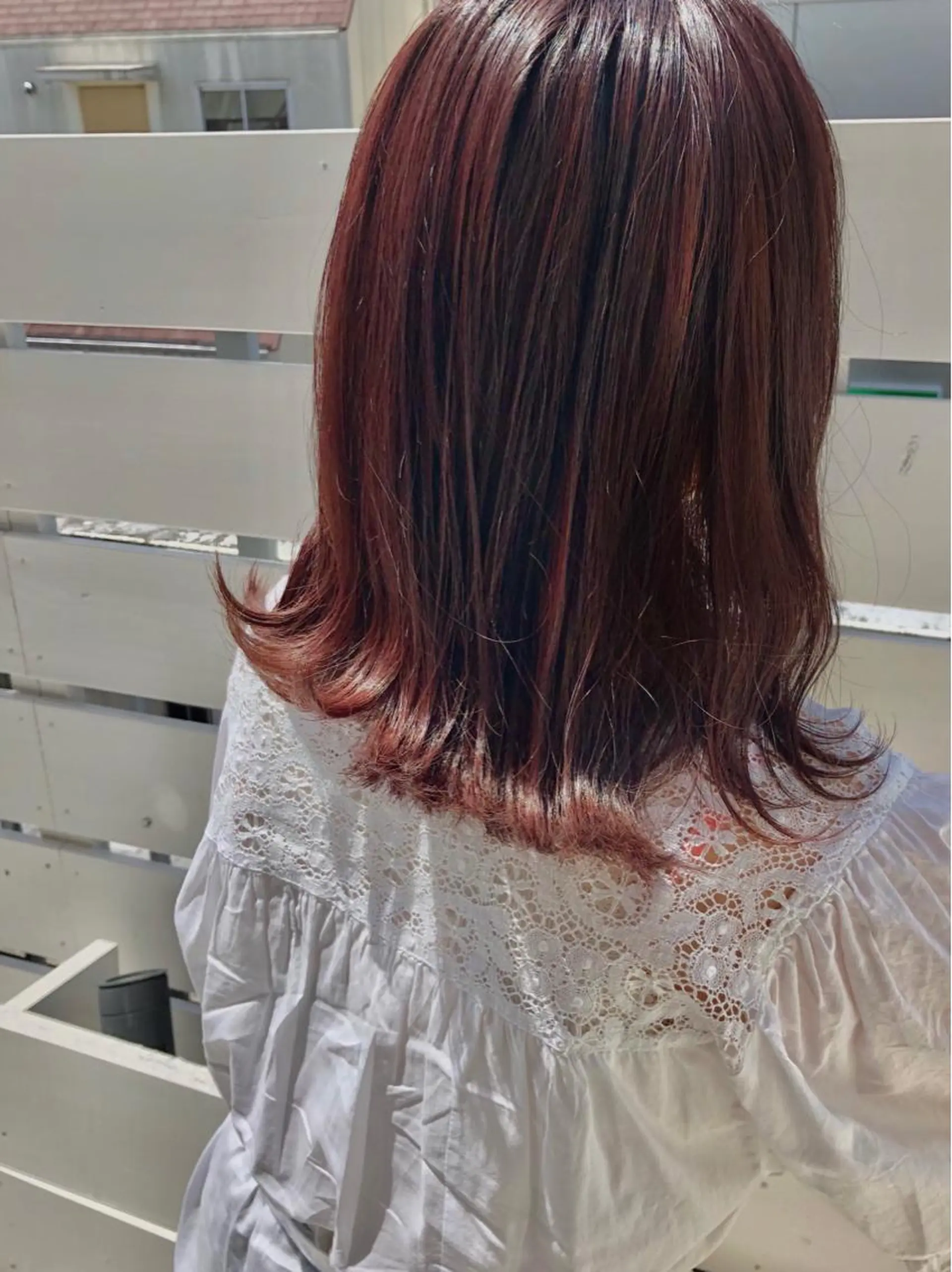 ミディアム カラー レッドカラー ヘアカラー 🌼こやま かおり🌼のヘアスタイル