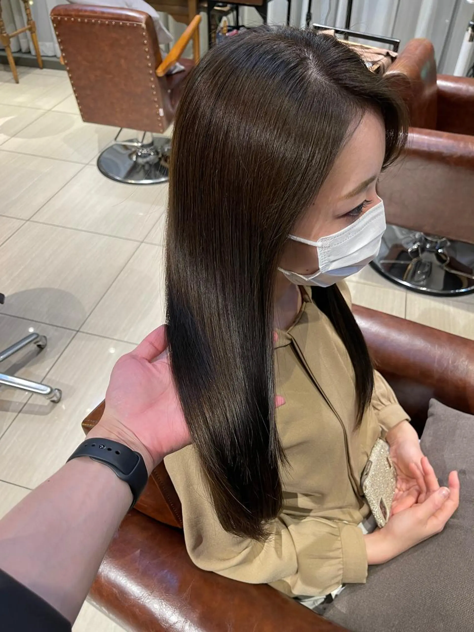 ロング 韓国風ヘア ロング 縮毛矯正 カット ヘアカラー トリートメント 艶カラー/艶髪矯正 LOANA鈴木のヘアスタイル