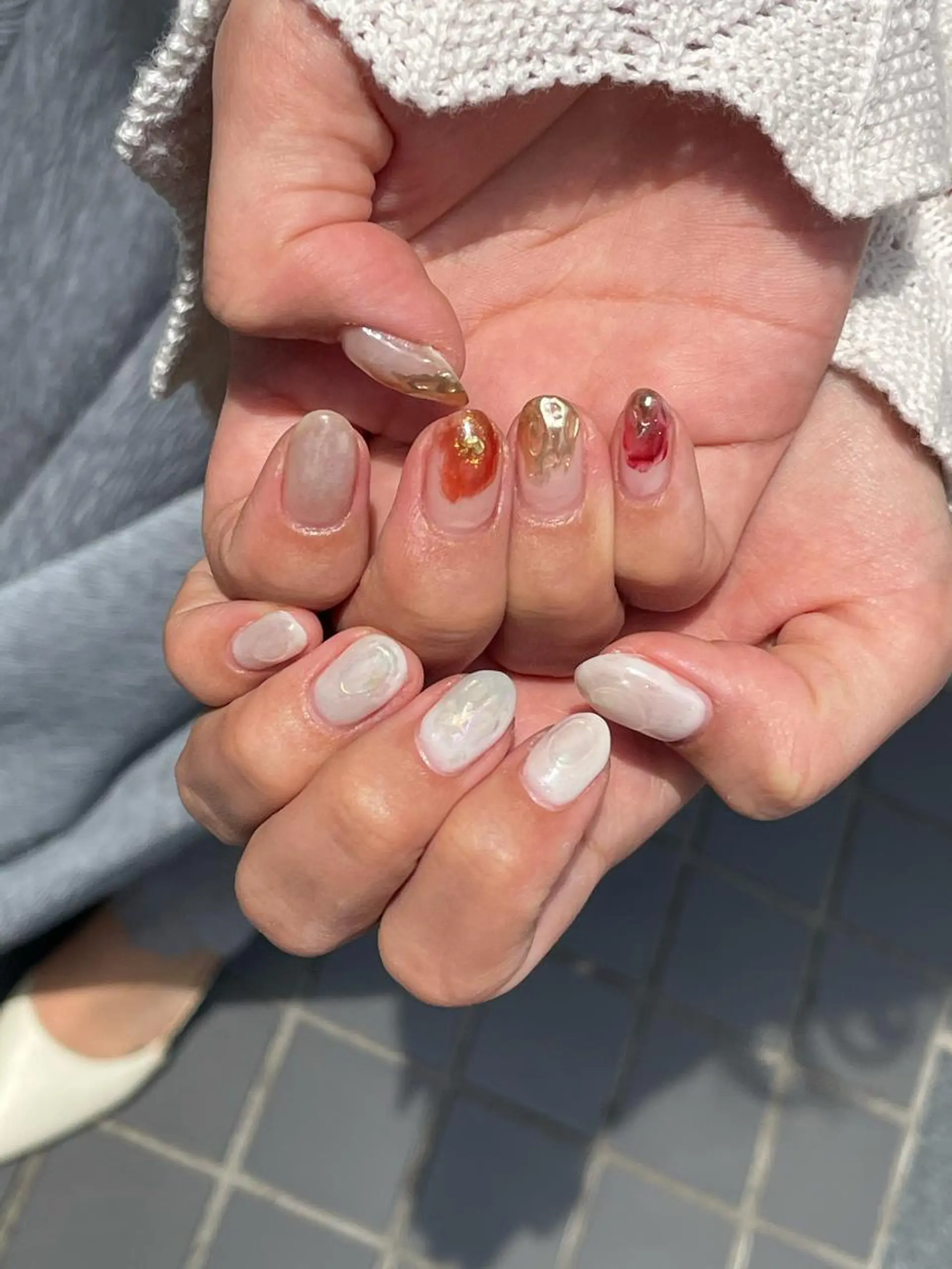 ネイル ニュアンスネイル ハンドネイル 中牟田 彩水のネイルデザイン