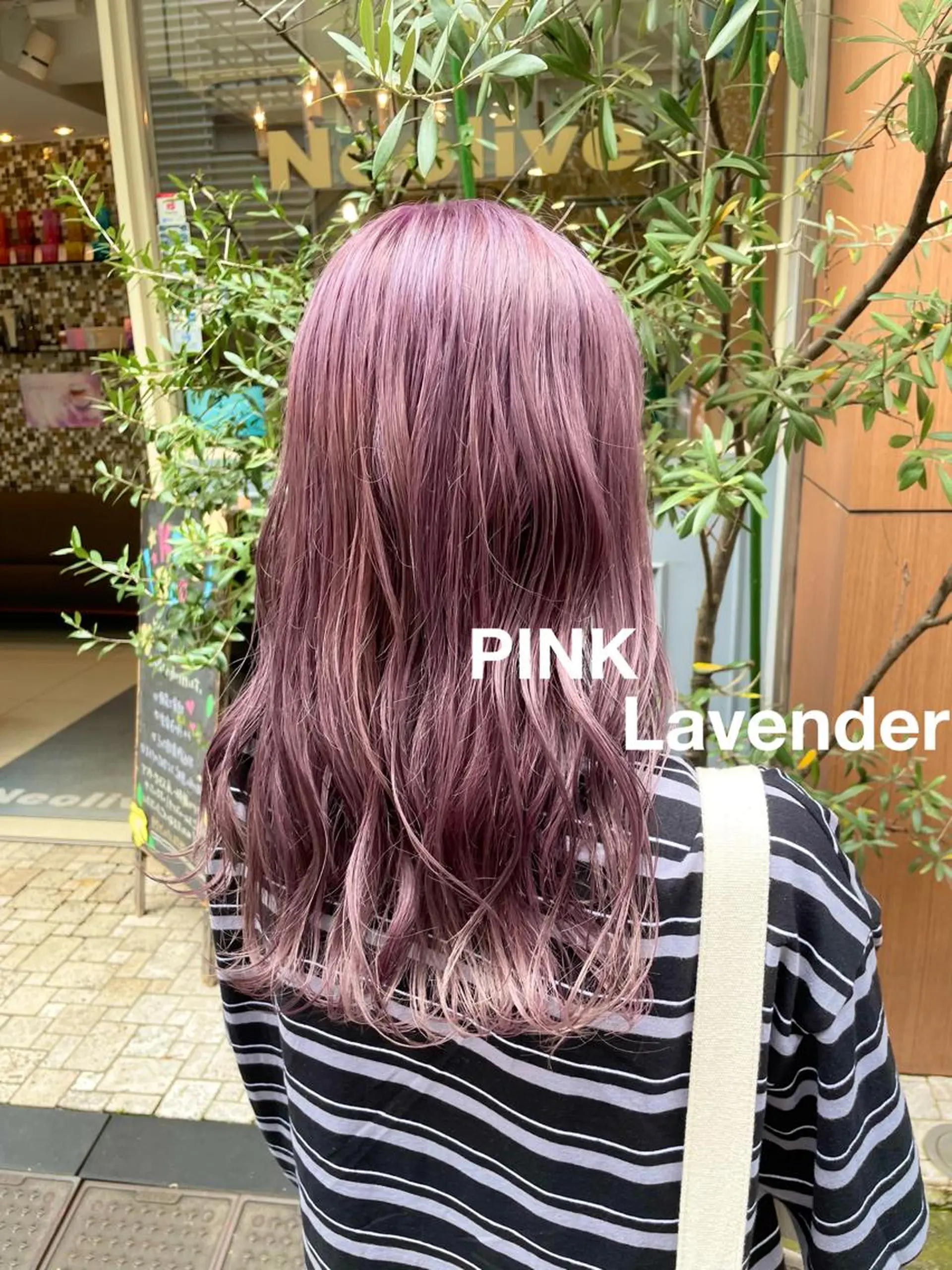 セミロング カラー ヘアアレンジ ヘアカラー ハイトーンピンク🍑 ブリーチ🍑RINAのヘアスタイル