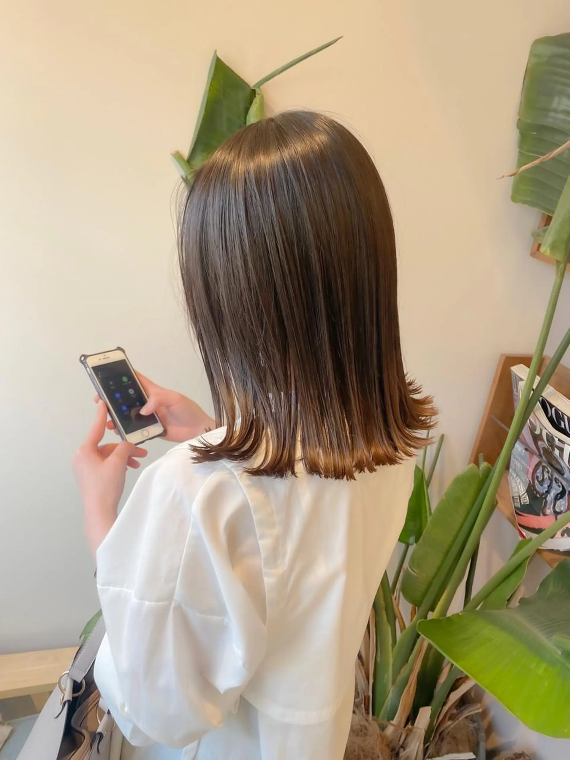 ミディアム カット ヘアカラー トリートメント ボブ韓国風レイヤー 錦糸町/畠中ケントのヘアスタイル