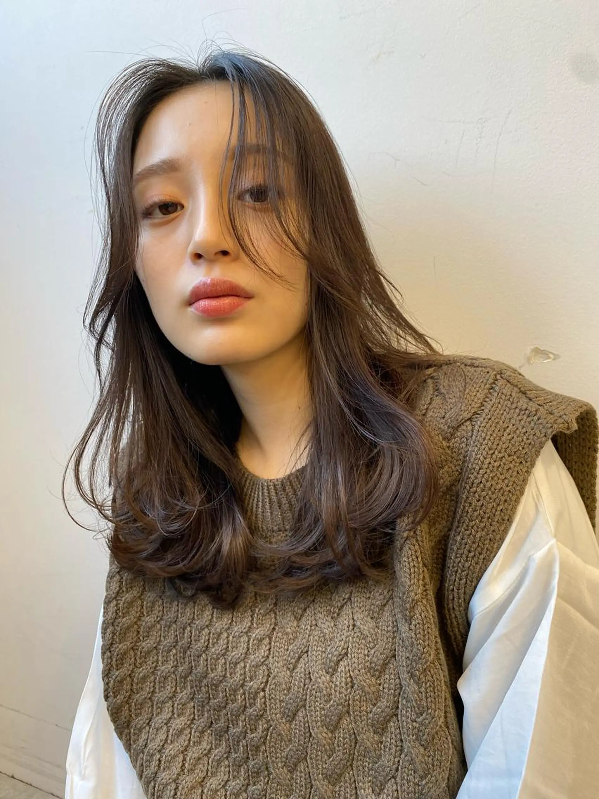 ロング カラー カット ヘアカラー トリートメント ✨大人韓国風レイヤー ✨吉原 潤✨のヘアスタイル