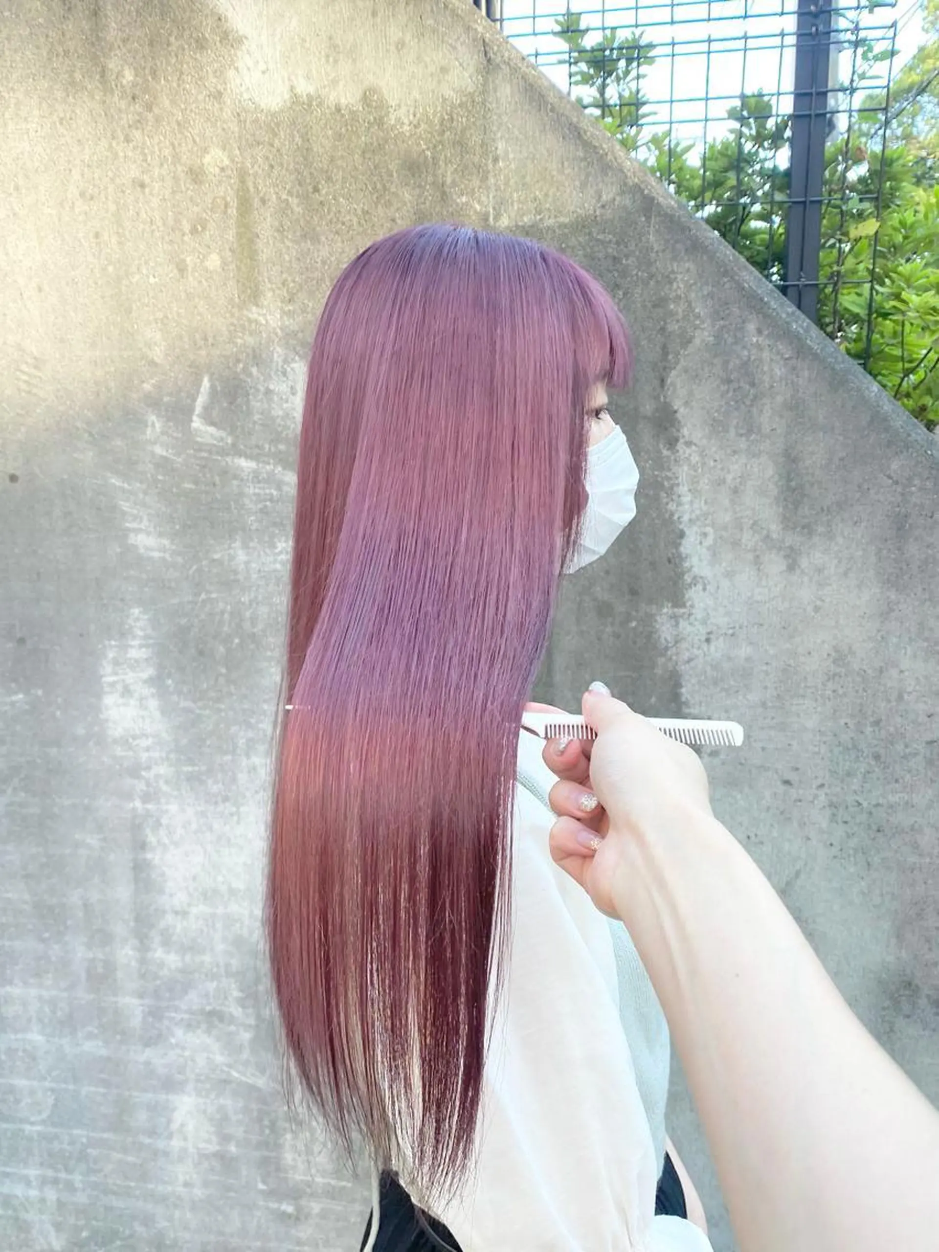 ロング カラー ピンクカラー ヘアカラー トリートメント motel所属・モデルや芸能人も通う ✨マンツーマンサロンのヘアスタイル